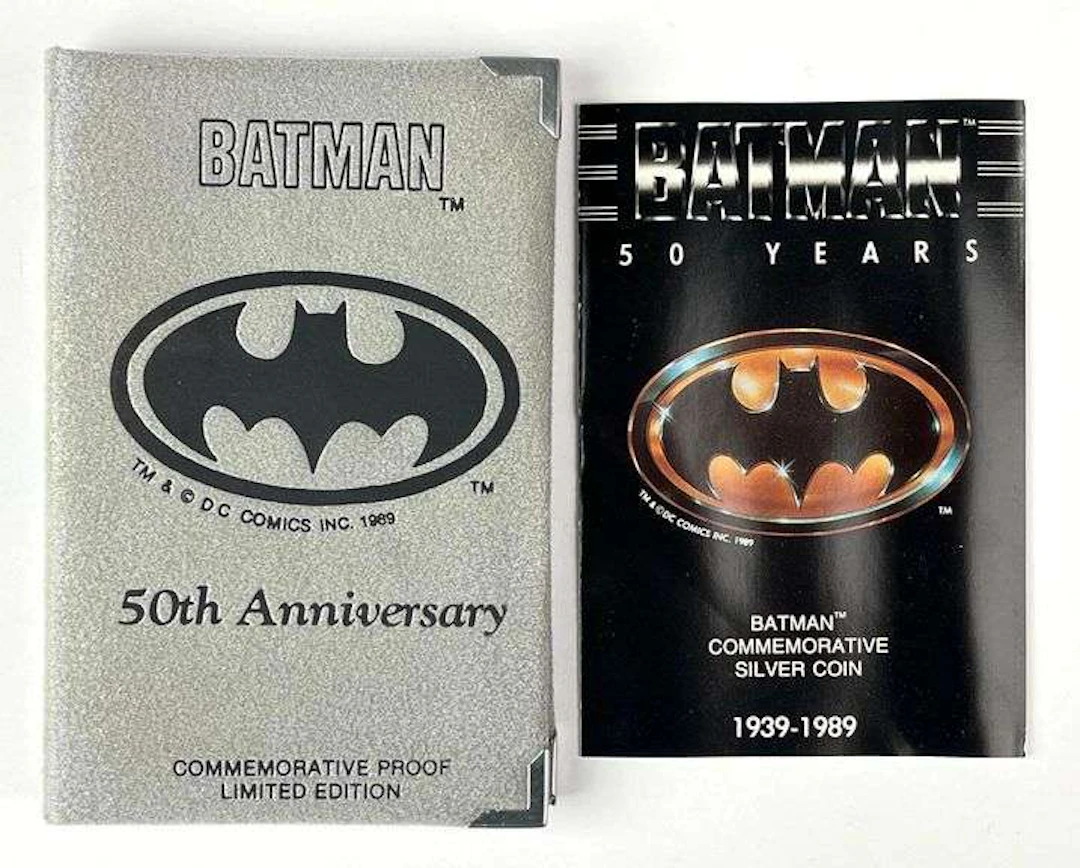 1989 DC Comics Batman 50 Years 1 oz 999 Fine Silver Proof Coin