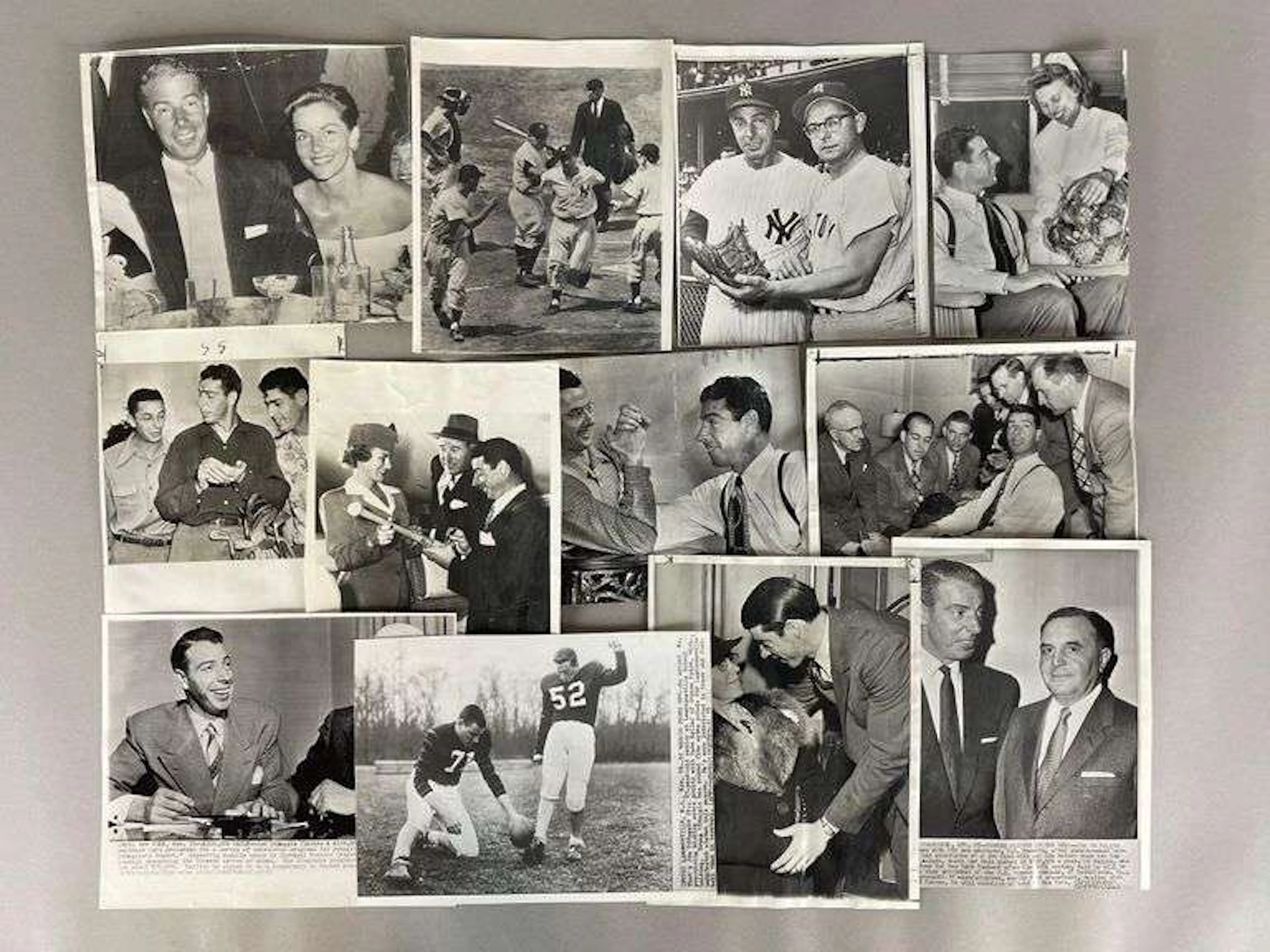 12 - 1940s - 50s Joe DiMaggio Original and Wire Photos from The Boston