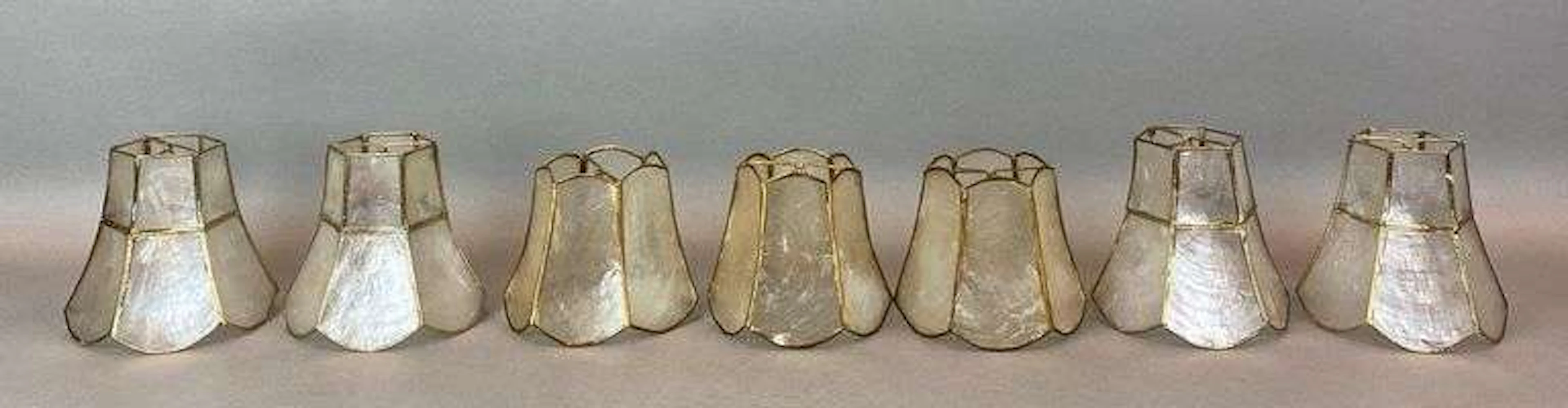 Group of Antique Capiz Shell Lamp Shades
