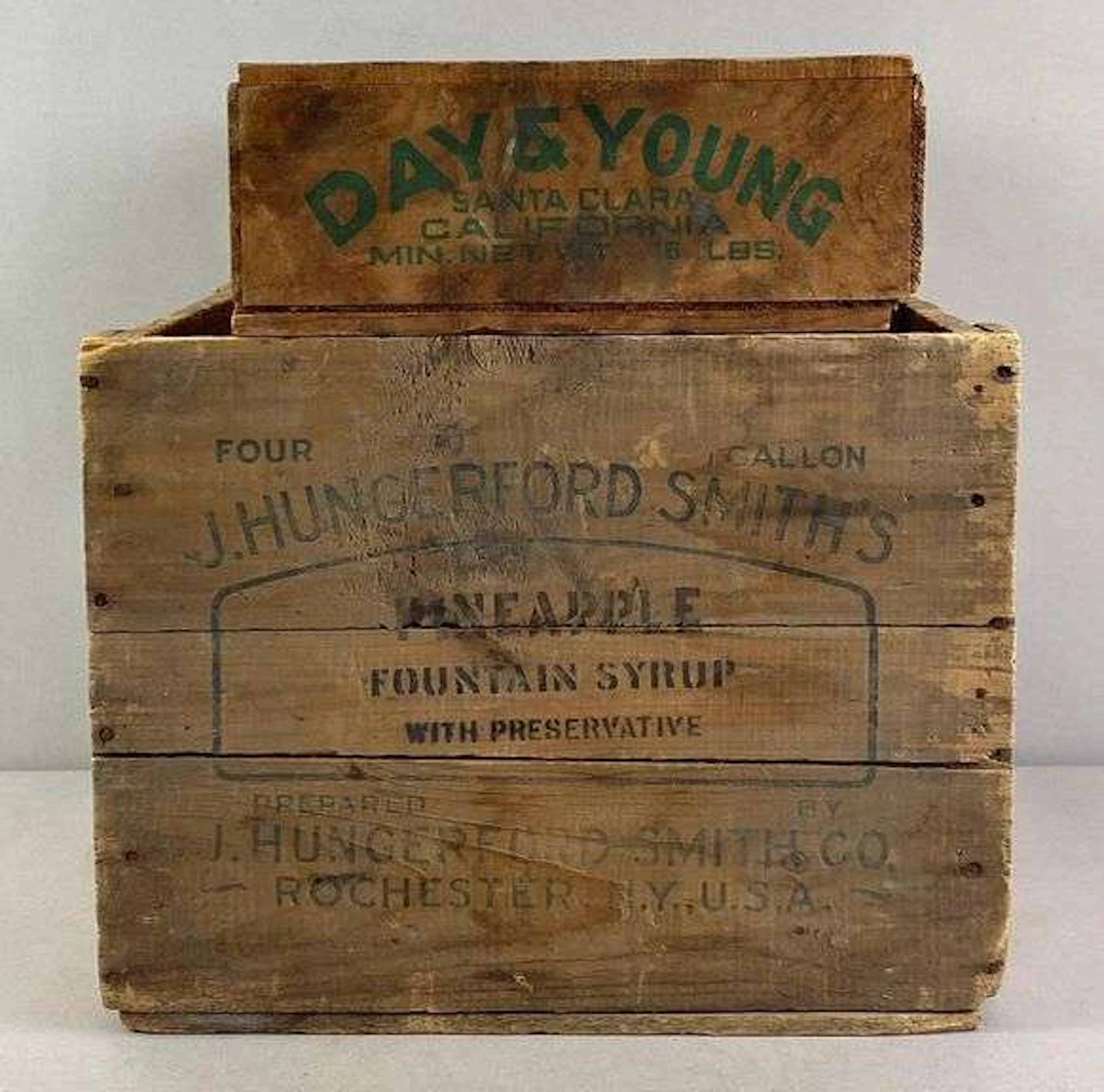Group of 2 Vintage Advertising Wood Crates
