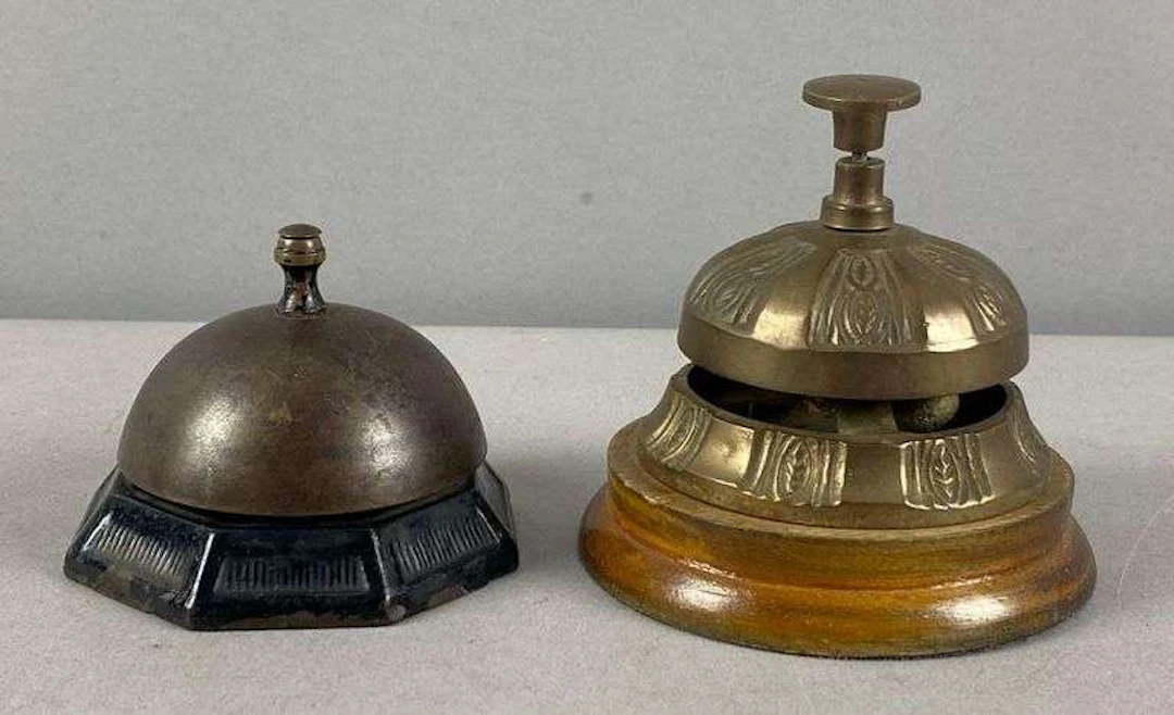 Group of 2 Antique Cast Metal Bells