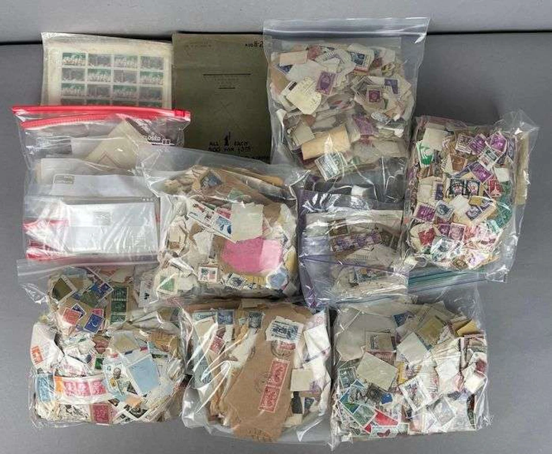 Large Group of Used Postage Stamps