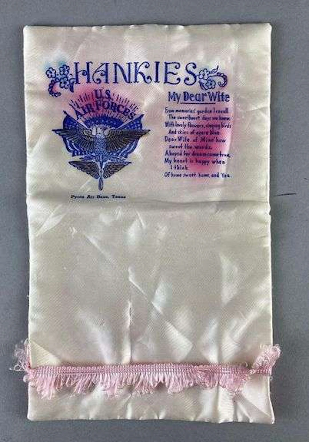 WW2 USAF Sweetheart Souvenir Pillow Sham