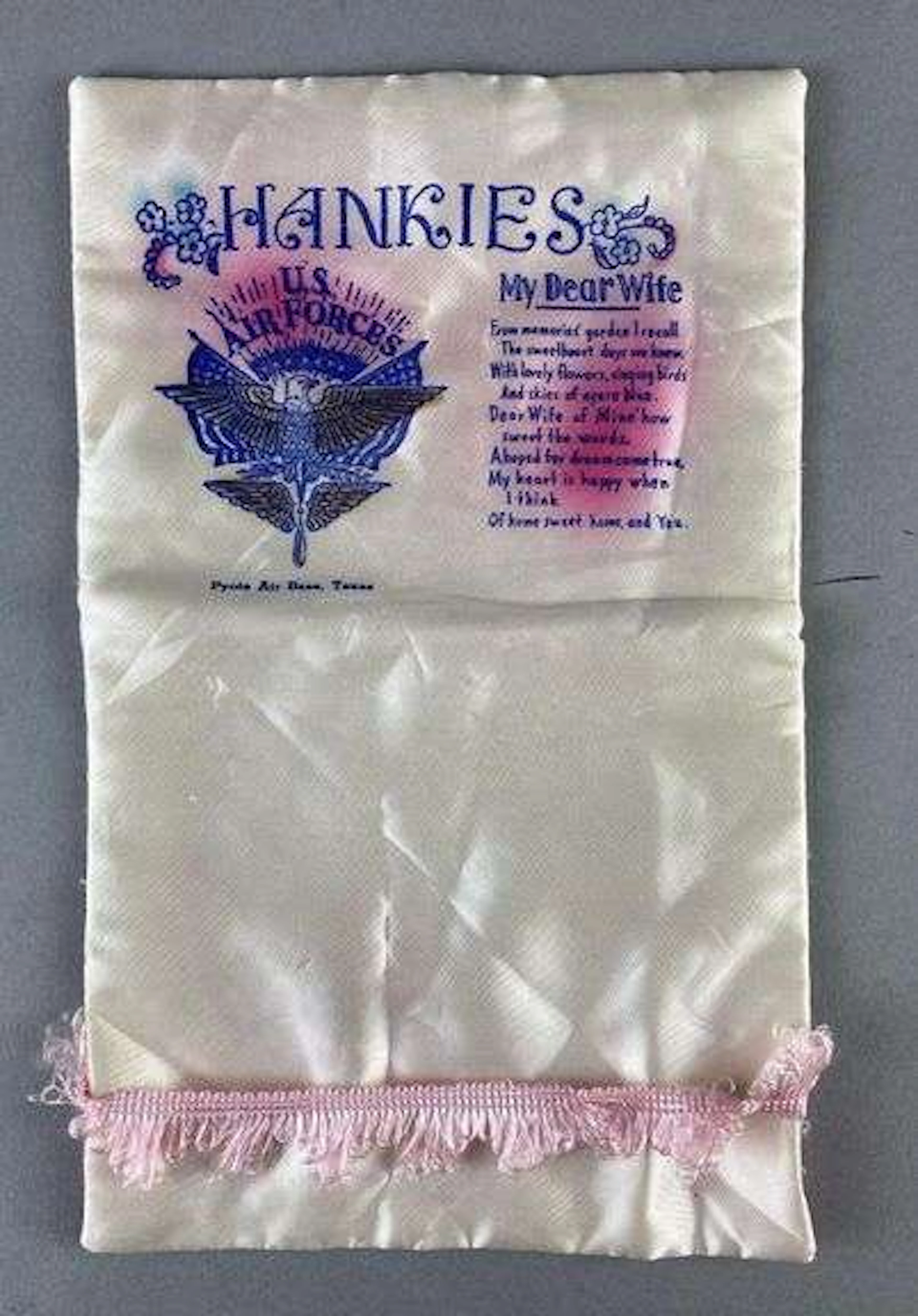 WW2 USAF Sweetheart Souvenir Pillow Sham