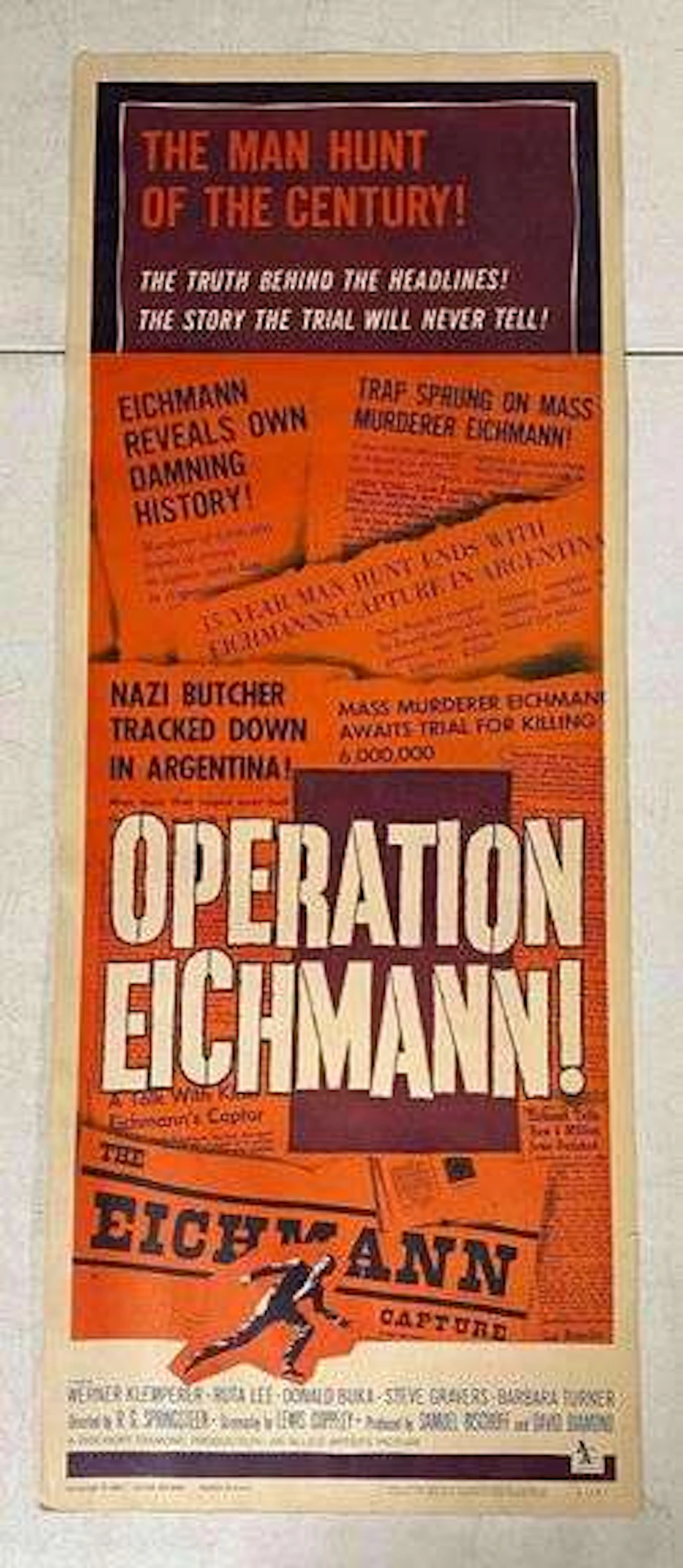 Vintage 1961 Operation Eichmann! Movie Poster
