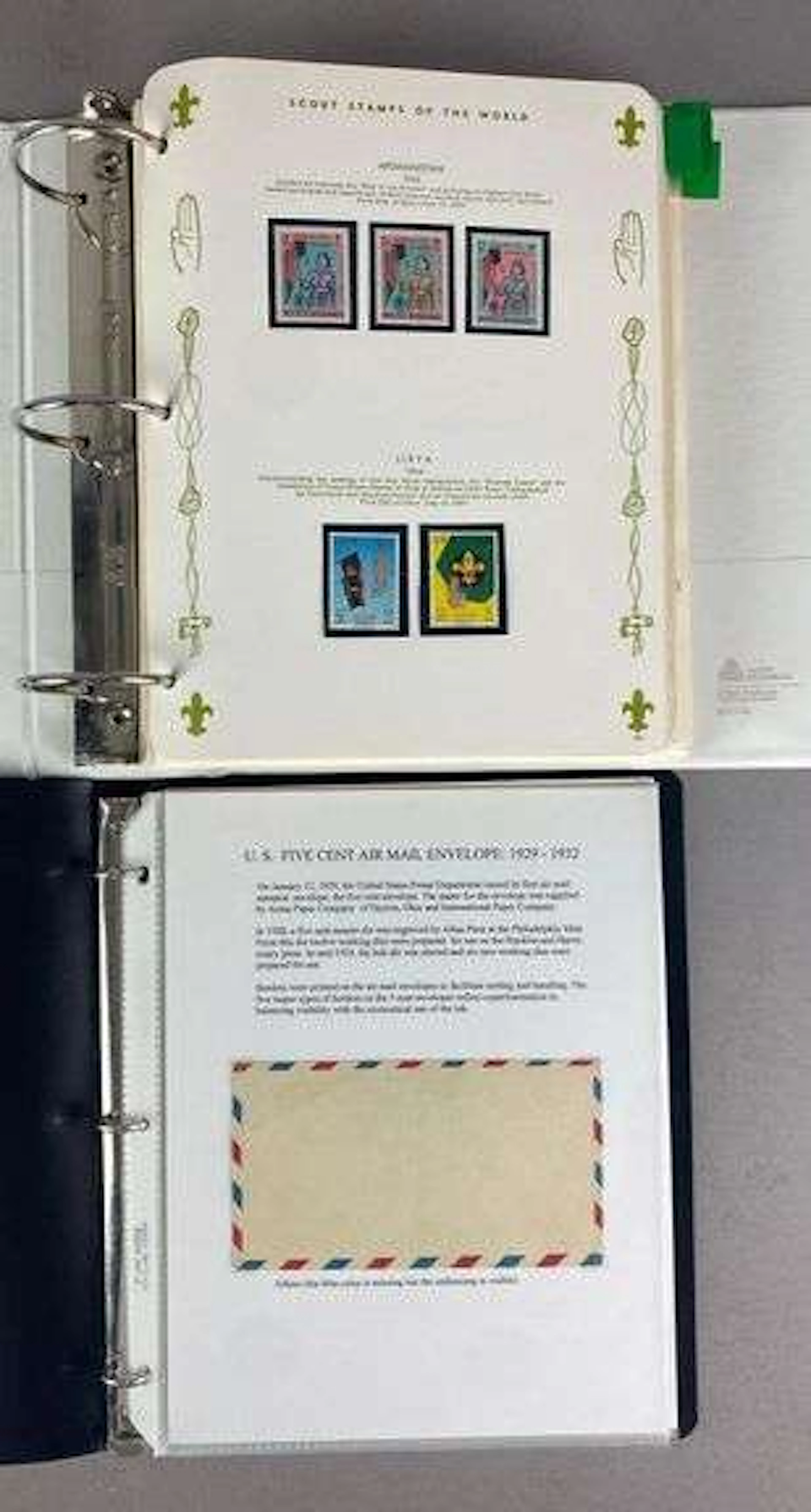 2 Albums of Scout Stamps of the World and Air Mail Envelopes