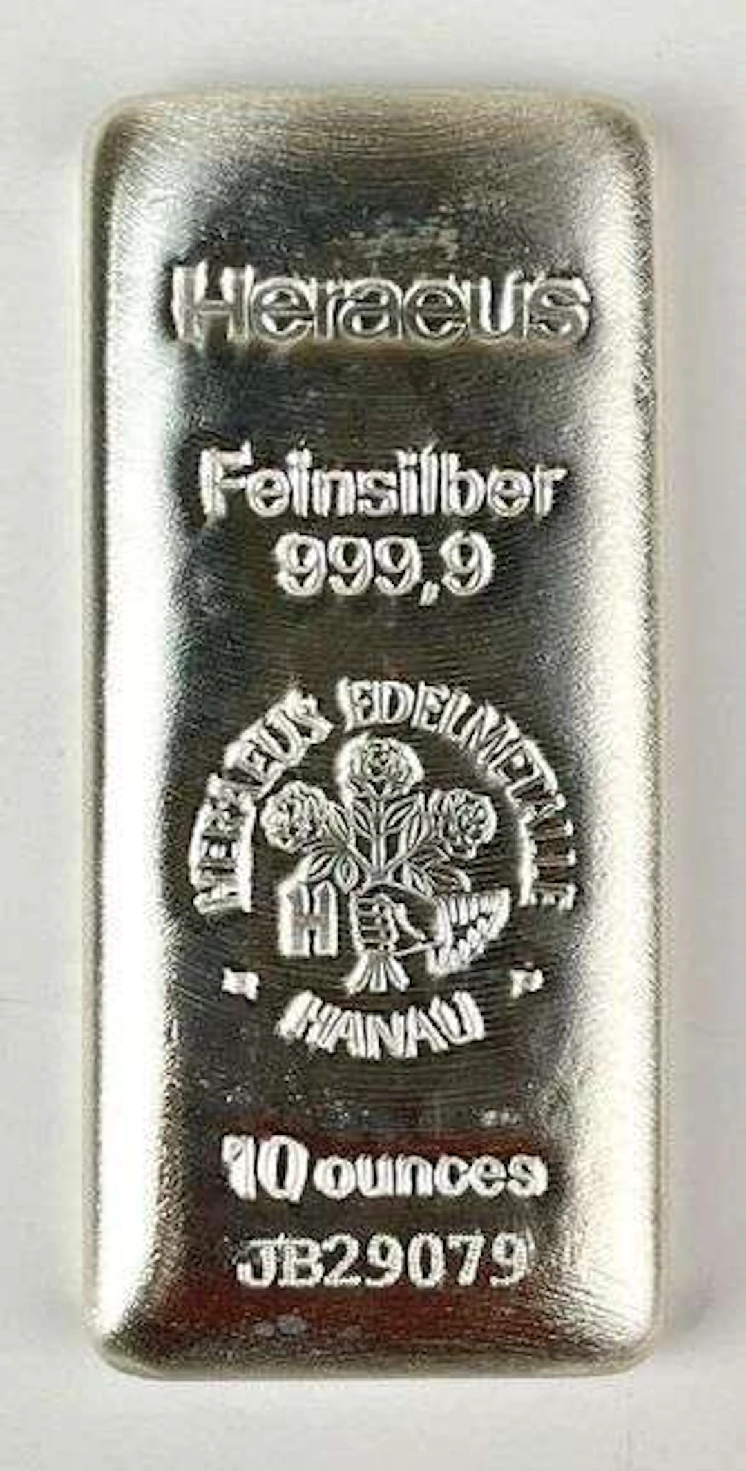 Heraeus Edelmetalle Hanau 10 oz 999.9 Fine Silver Ingot/ Bar