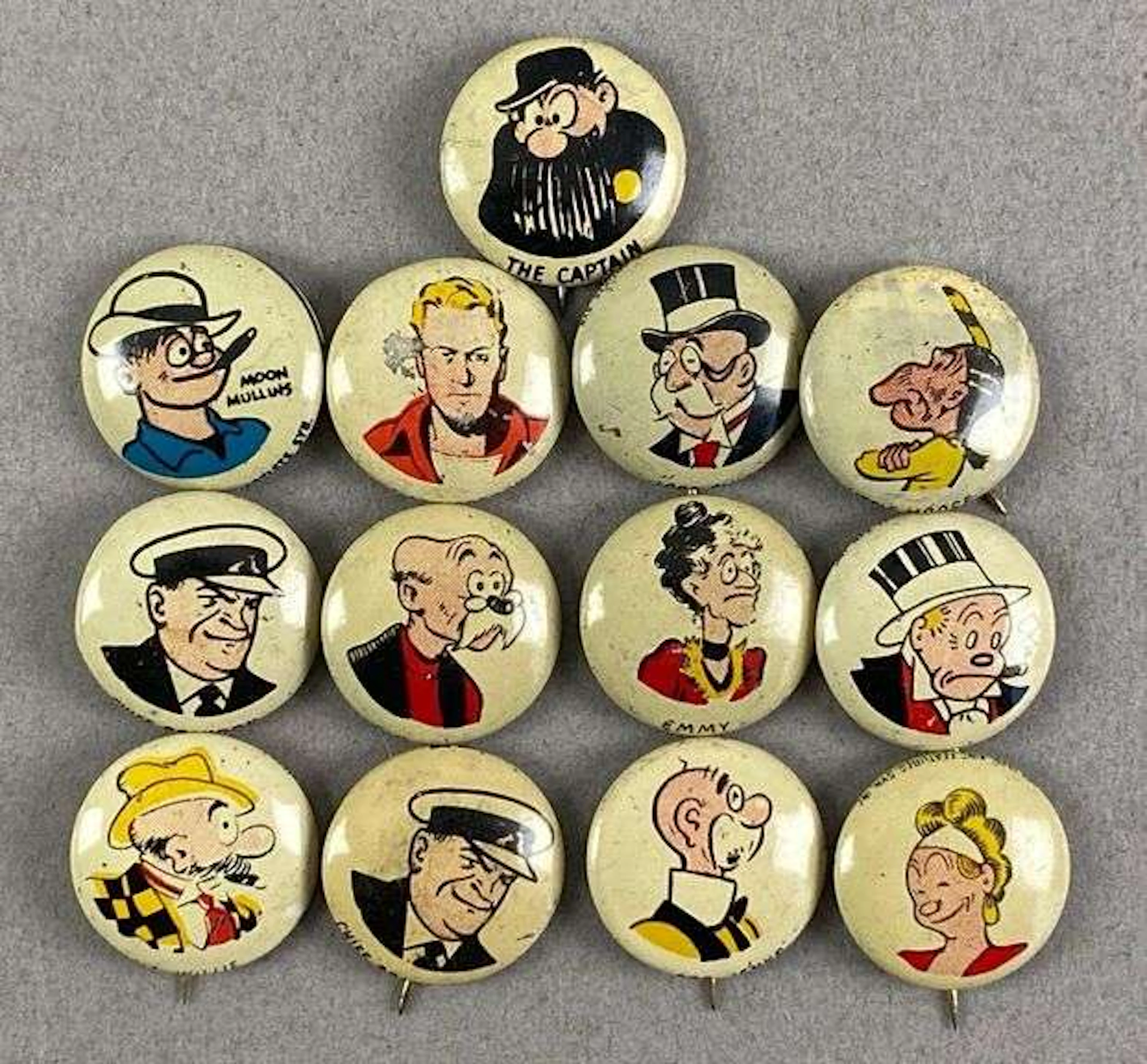 Group of 13 Kellogg Pep Character Buttons