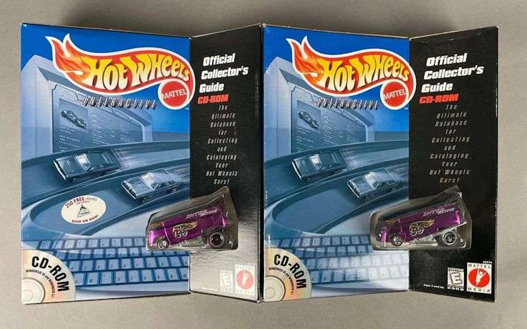 Group of 2 Hot Wheels Interactive CD-Rom Die-Cast Cars