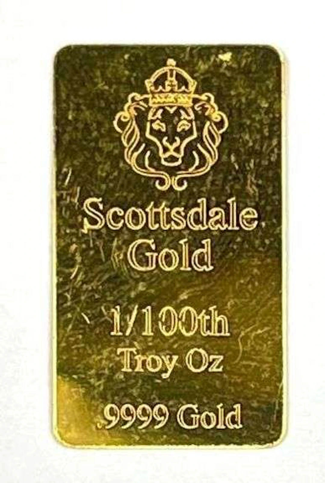 Scottsdale Gold 1/100 oz 9999 Gold Ingot/ Bar
