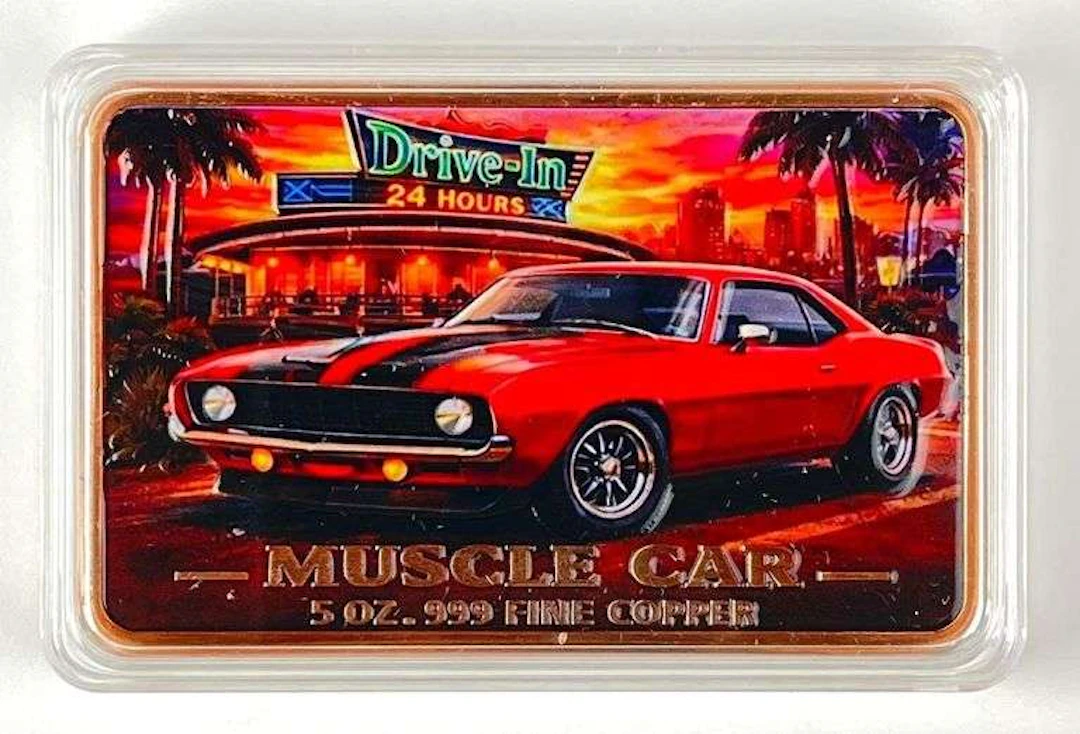 Colorized Automotives Muscle Car Pedal to the Metal 5 oz .999 Fine
