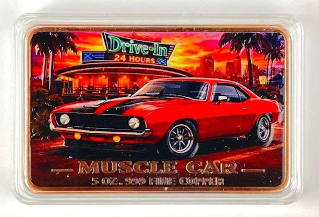 Colorized Automotives Muscle Car Pedal to the Metal 5 oz .999 Fine