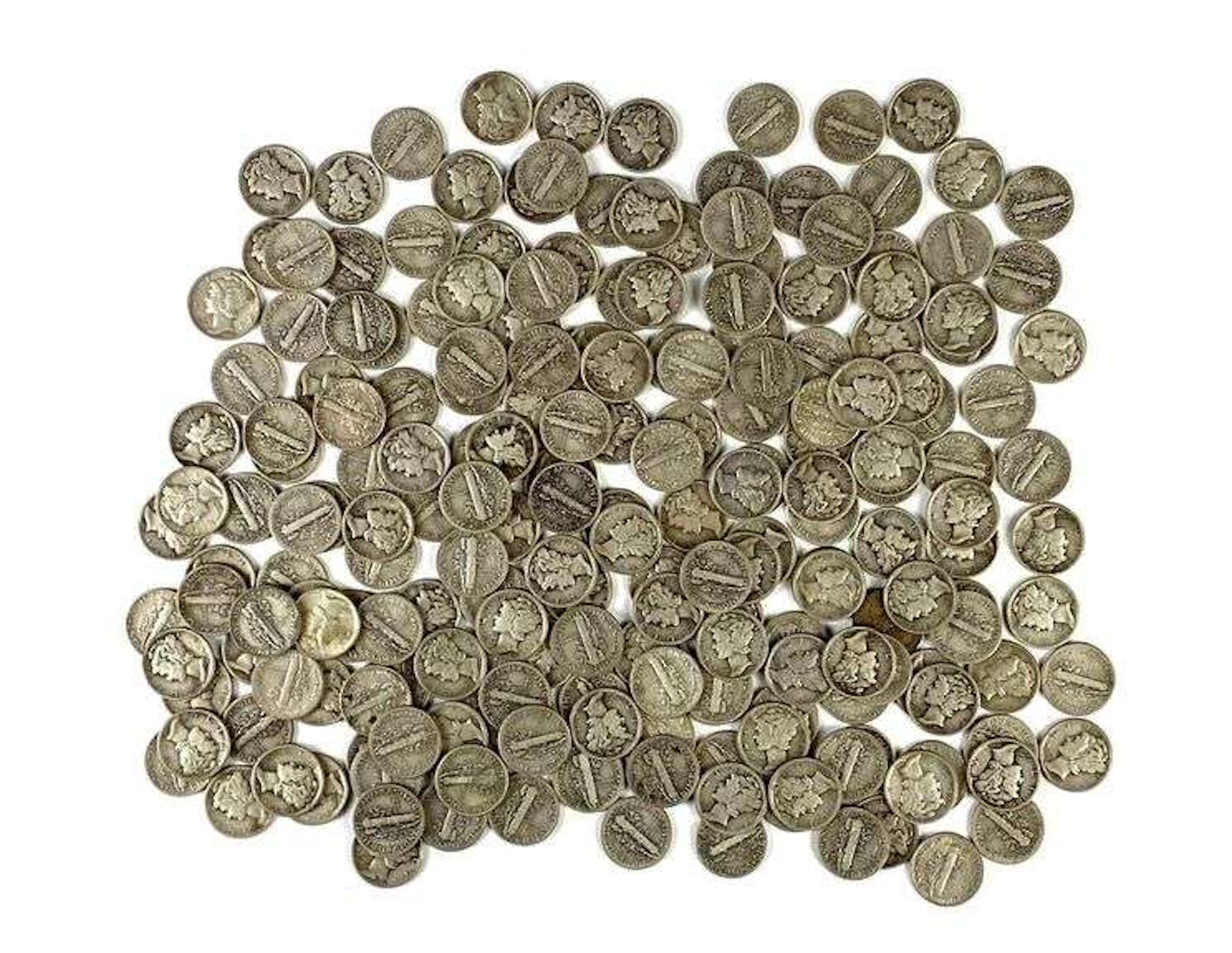 Group of 200 US Mercury Silver Dimes