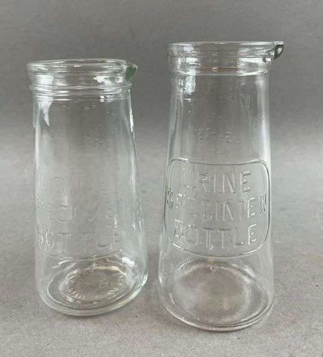 Group of 2 Glass Urine Specimen Bottles