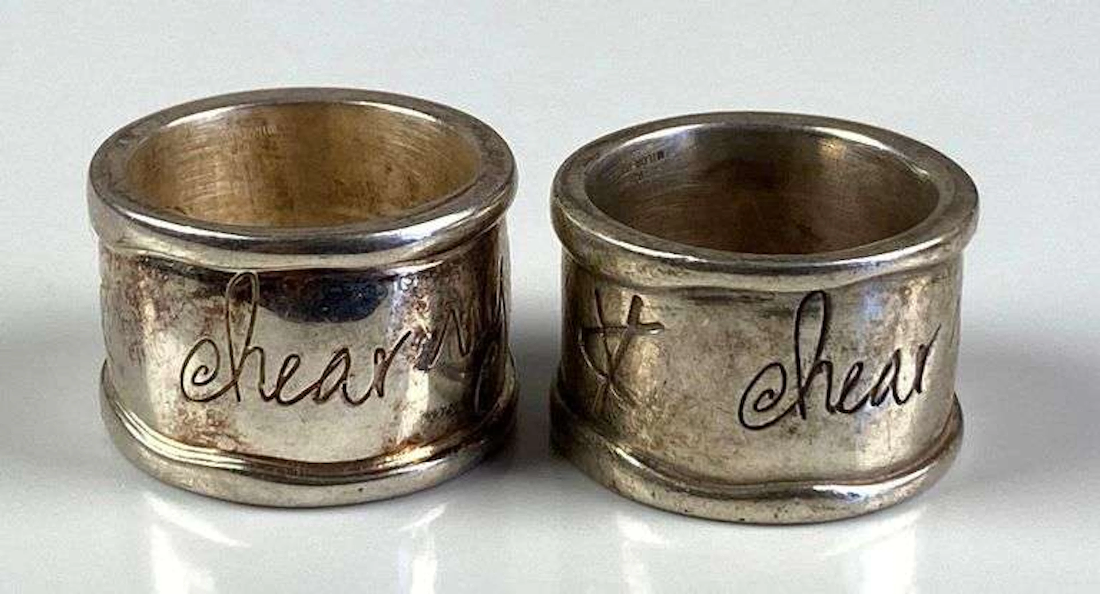 Group of 2 Shawn Killinger Signed Italian Sterling Silver Motivational Rings