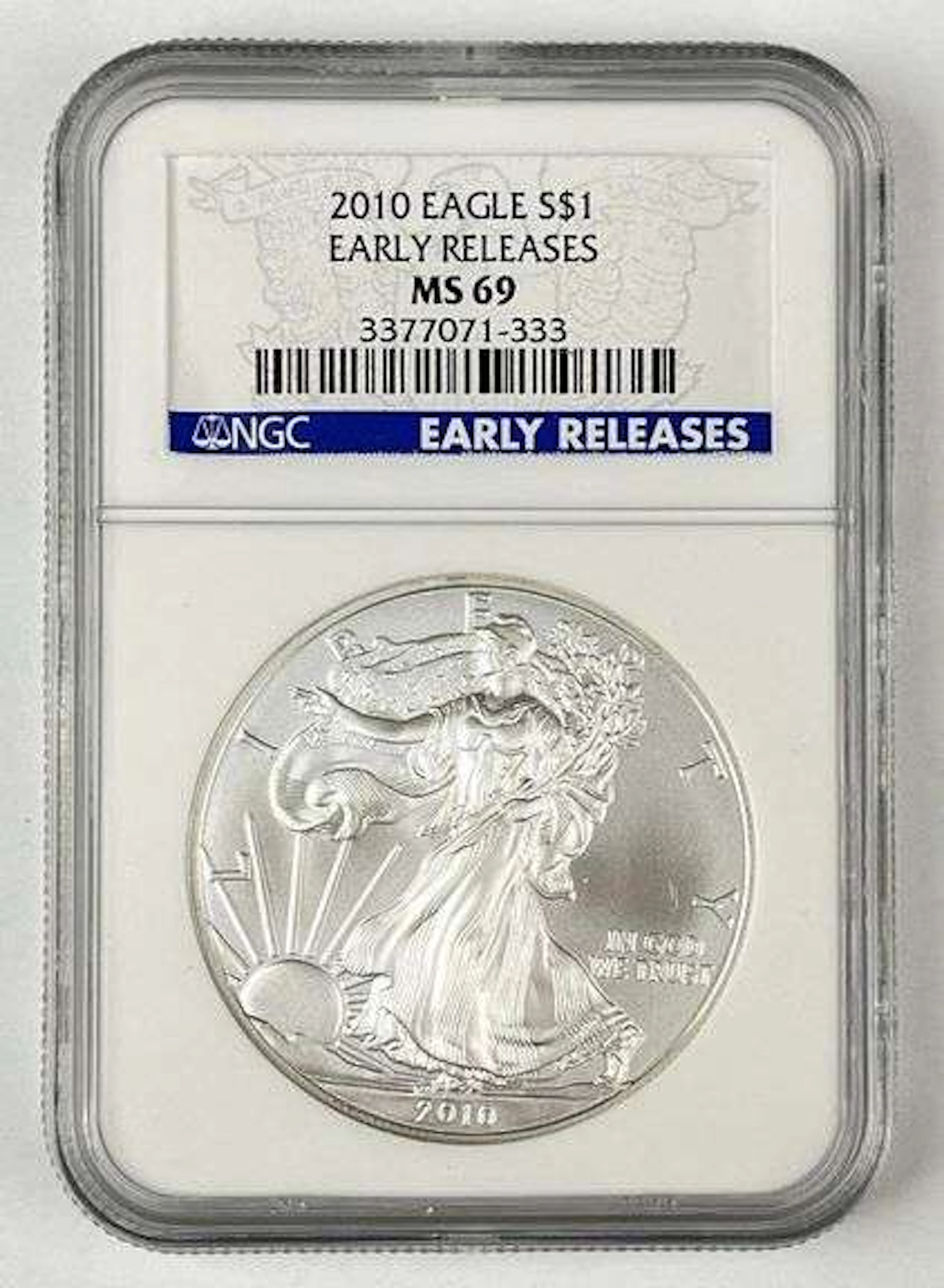 2010 US $1 American Silver Eagle 1 oz Fine Silver Coin NGC MS69