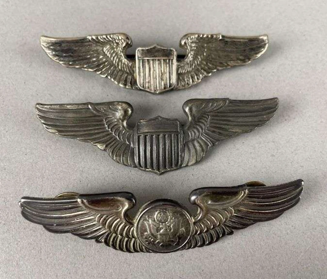Group of 3 WW2 U.S. Pilot Wings