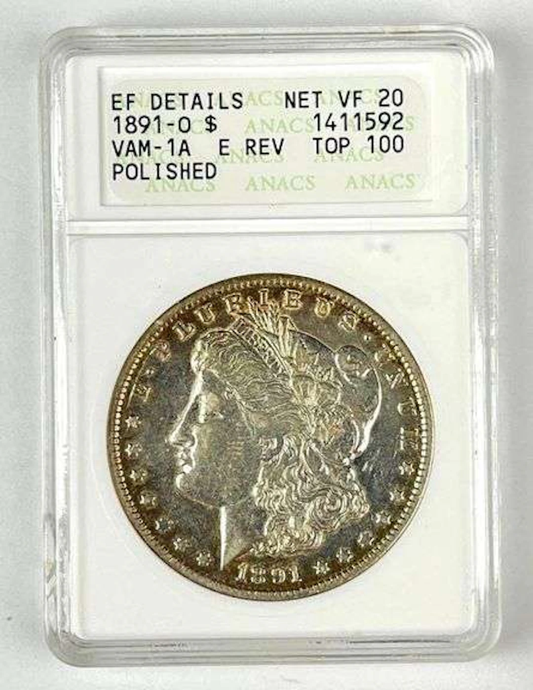 1891 O Morgan Silver Dollar ANACS VF20
