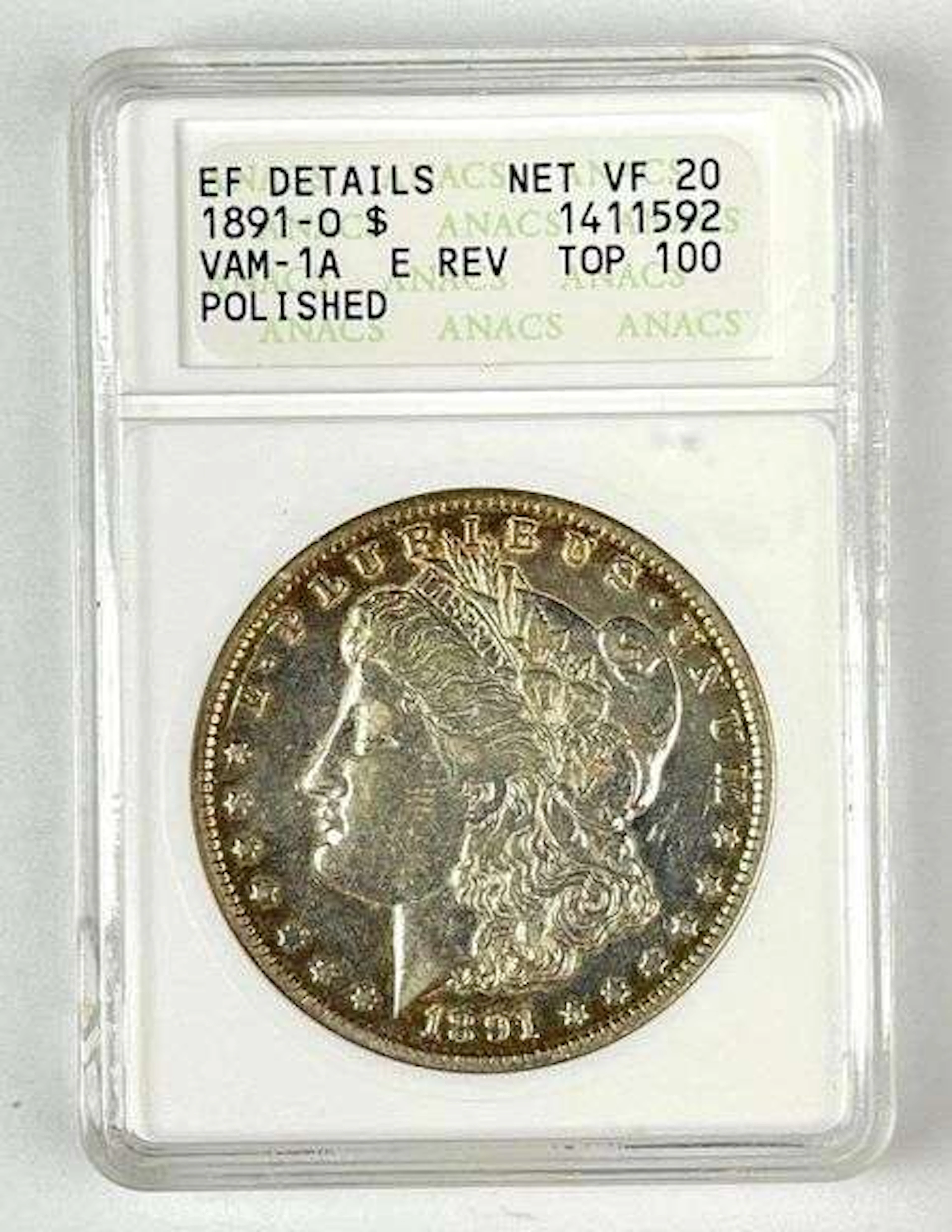 1891 O Morgan Silver Dollar ANACS VF20