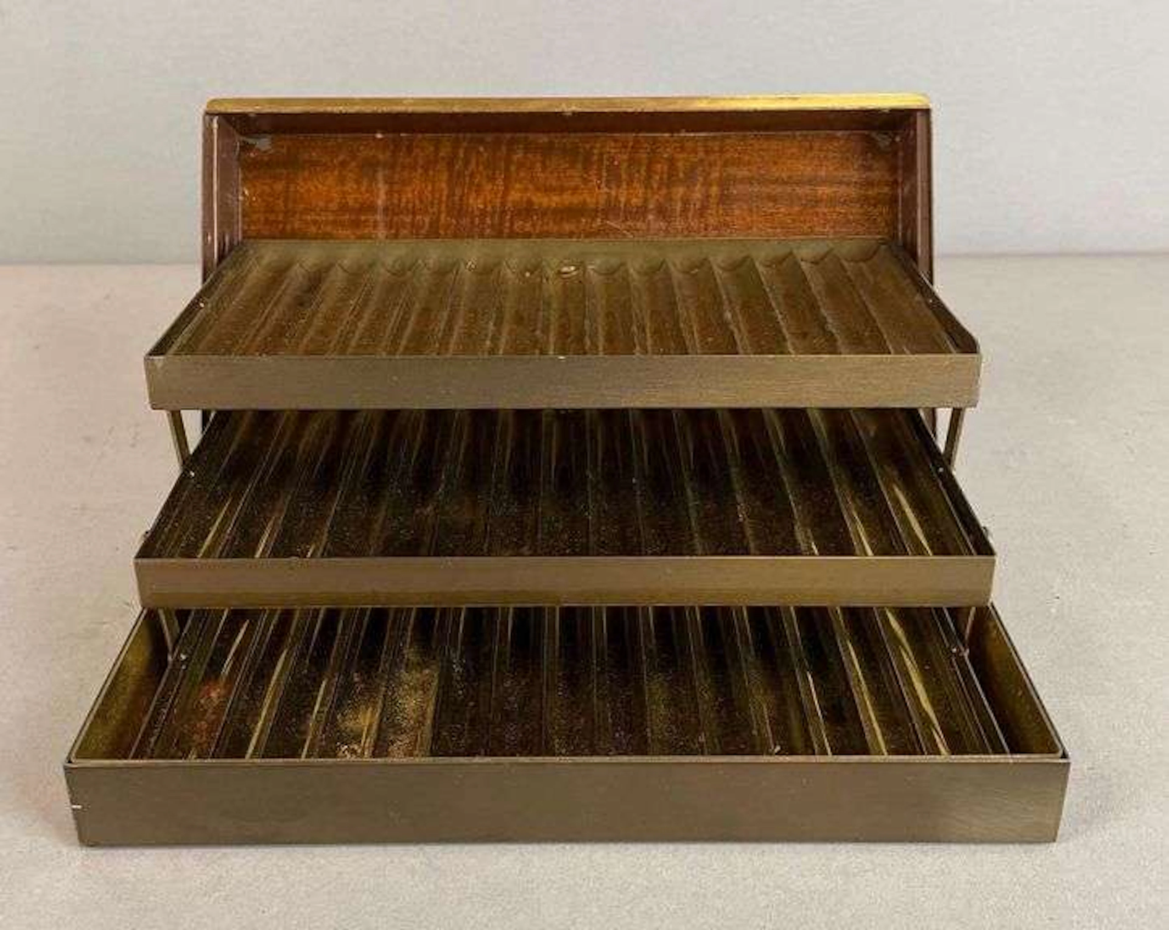Vintage Brass Tabletop Cigarette Case