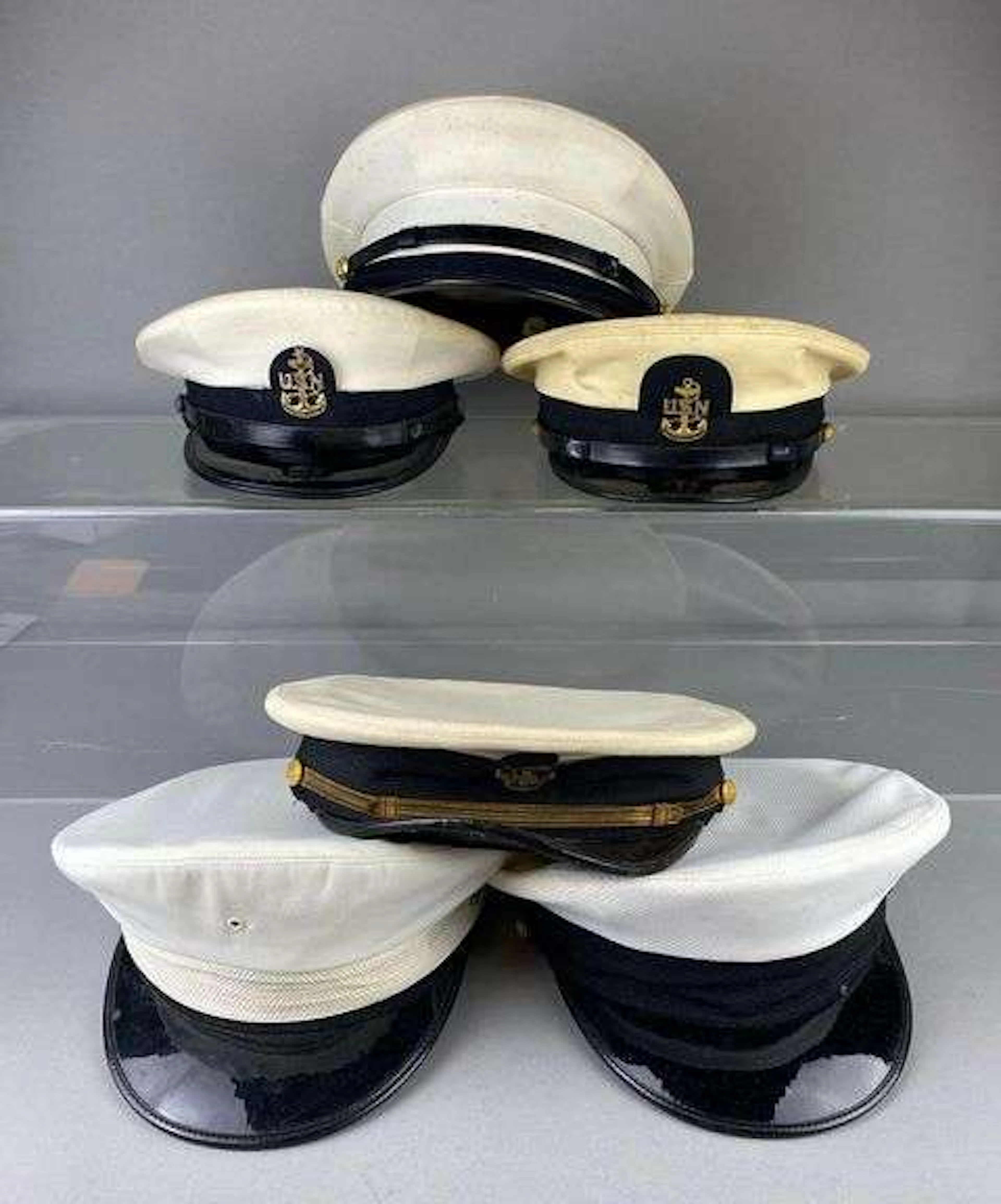 Group of Assorted US Navy Enlisted Visor Caps