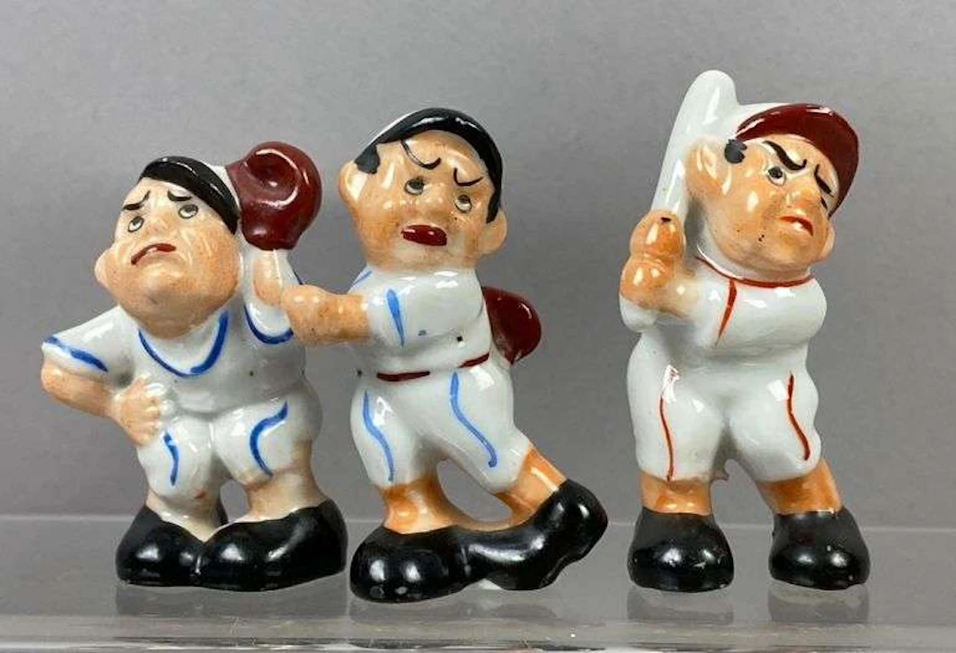 Group of 3 1940’s Occupied Japan Porcelain Baseball Figures
