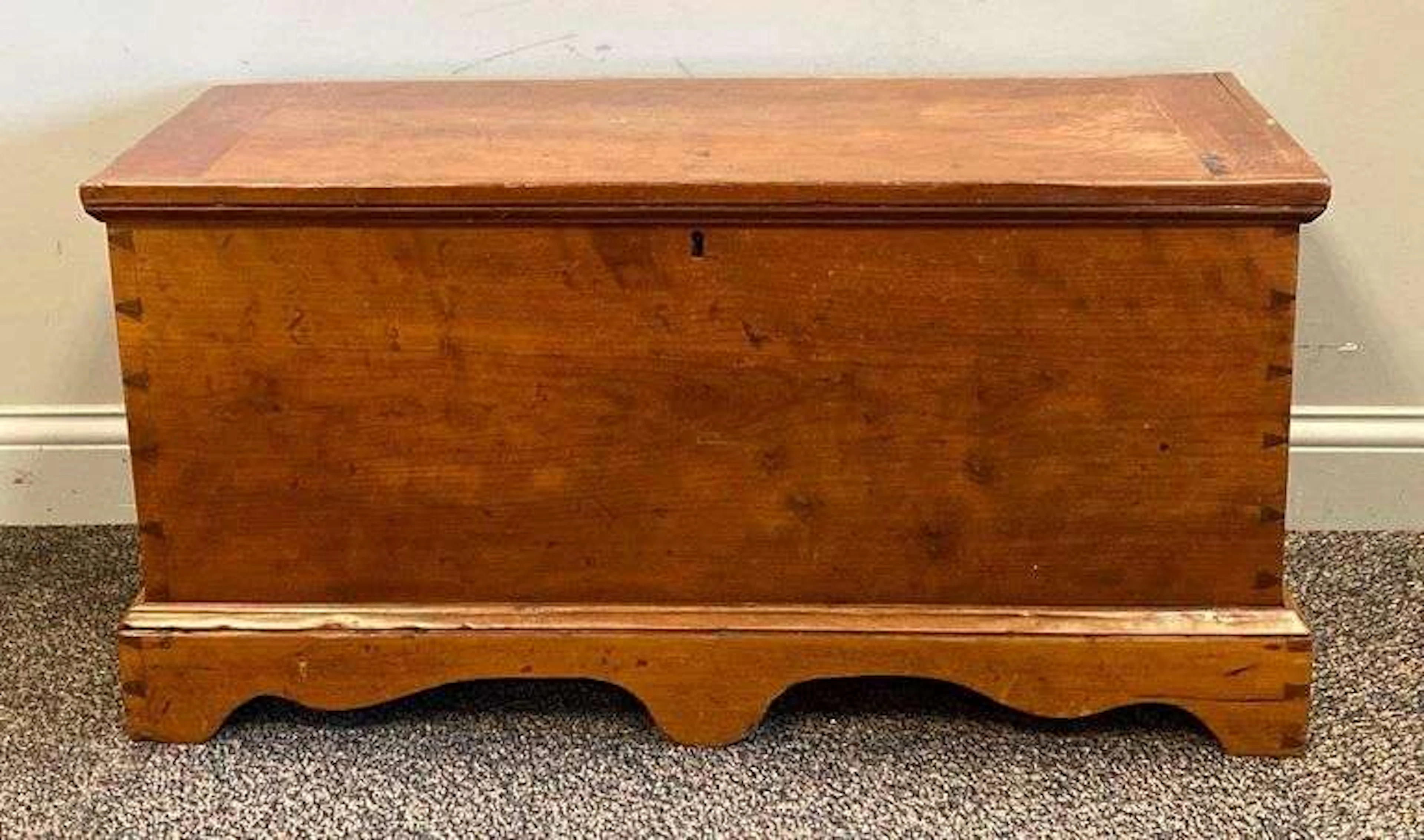 Antique Wood Footed Blanket Chest