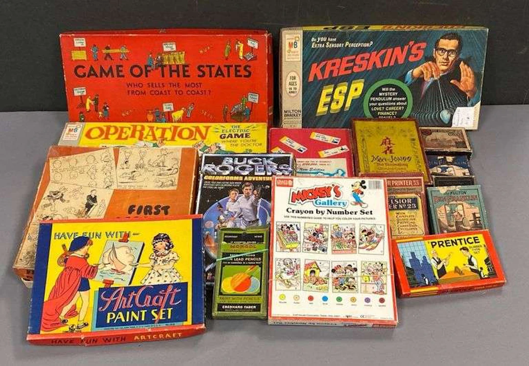 Group of Vintage Board Games and More