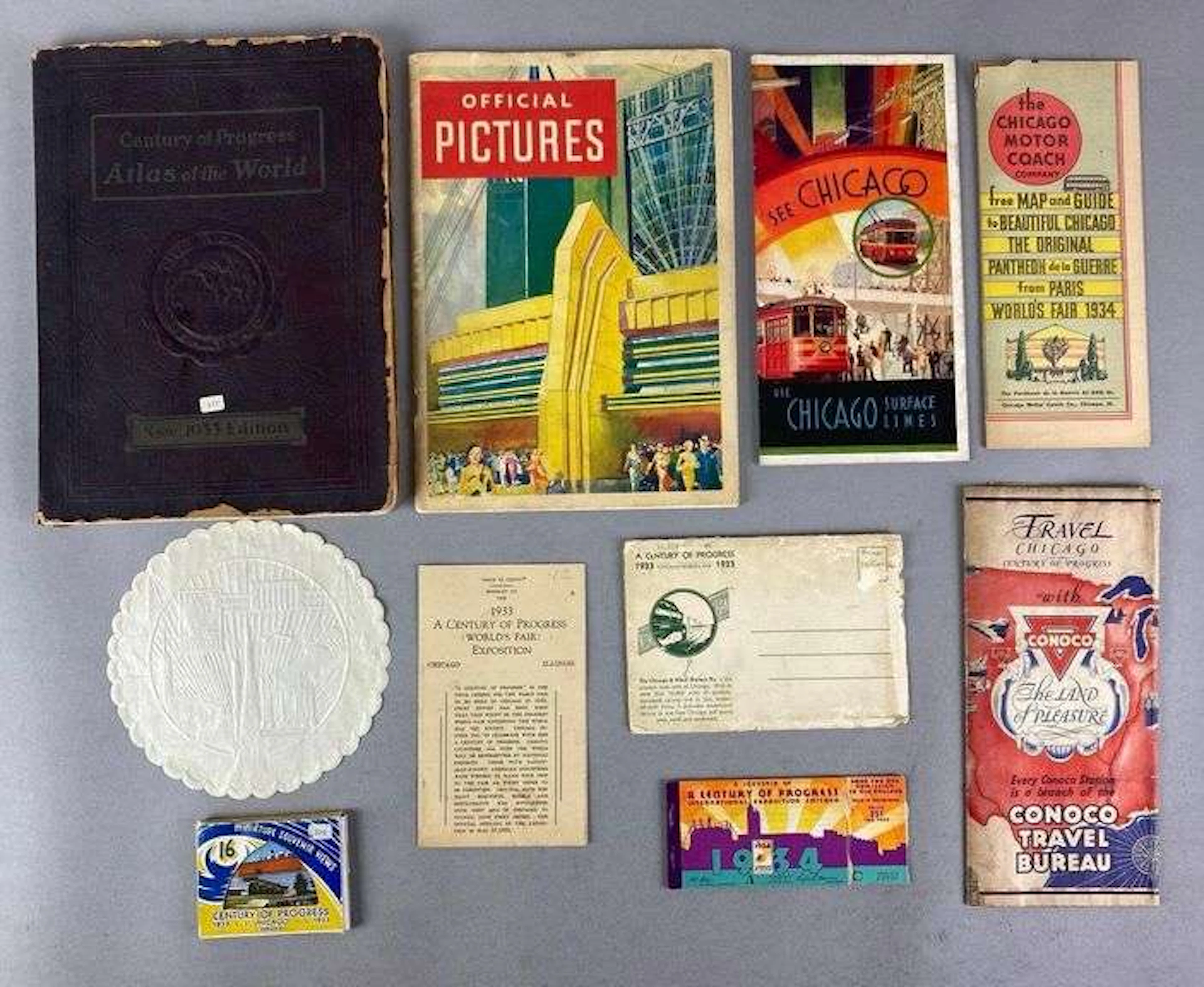 Group of 1933/1934 Chicago Worlds Fair Ephemera