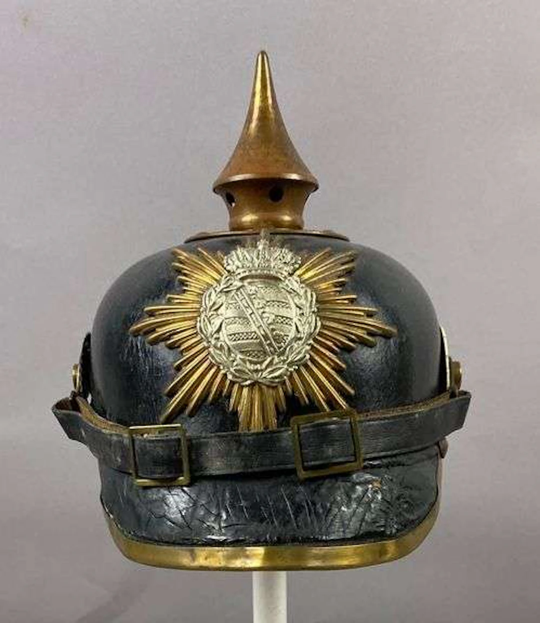 WW1 Saxon Enlisted Round Kokarden Pickelhaube