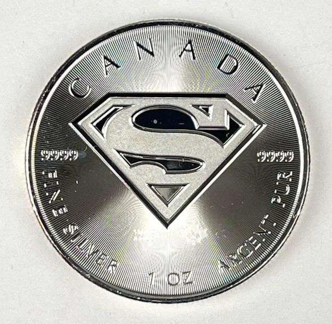 2016 Canada $5 Superman with Maple Leaf Privy 1 oz 9999 Fine Silver Coin