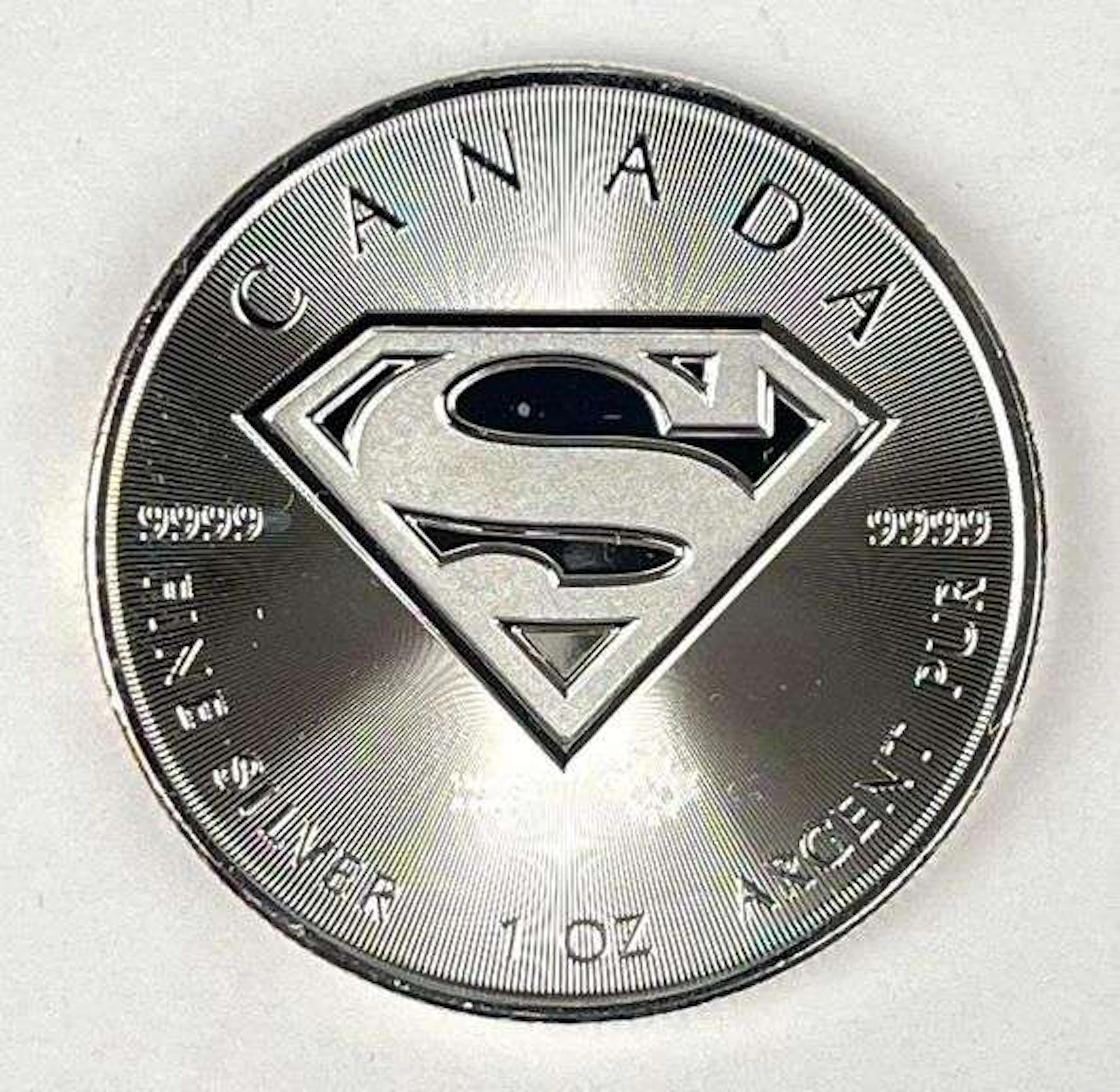 2016 Canada $5 Superman with Maple Leaf Privy 1 oz 9999 Fine Silver Coin