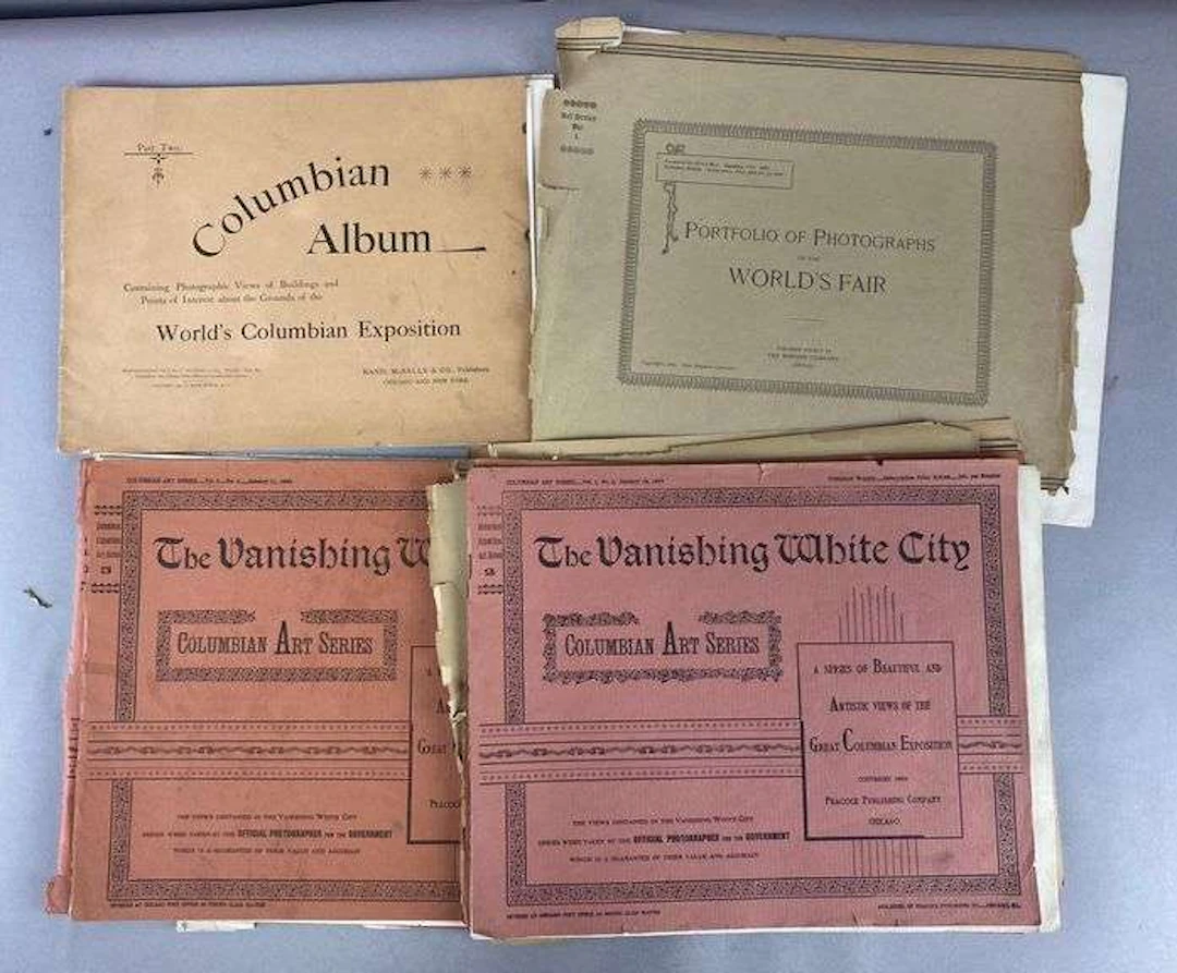 Group of 4 1893 Chicago World’s Columbian Exposition Photo Albums