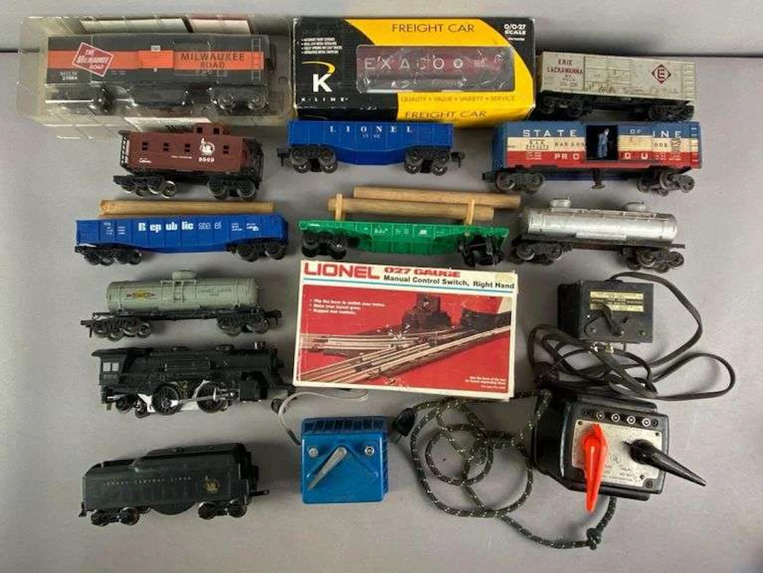Group of O Scale Train Cars and More