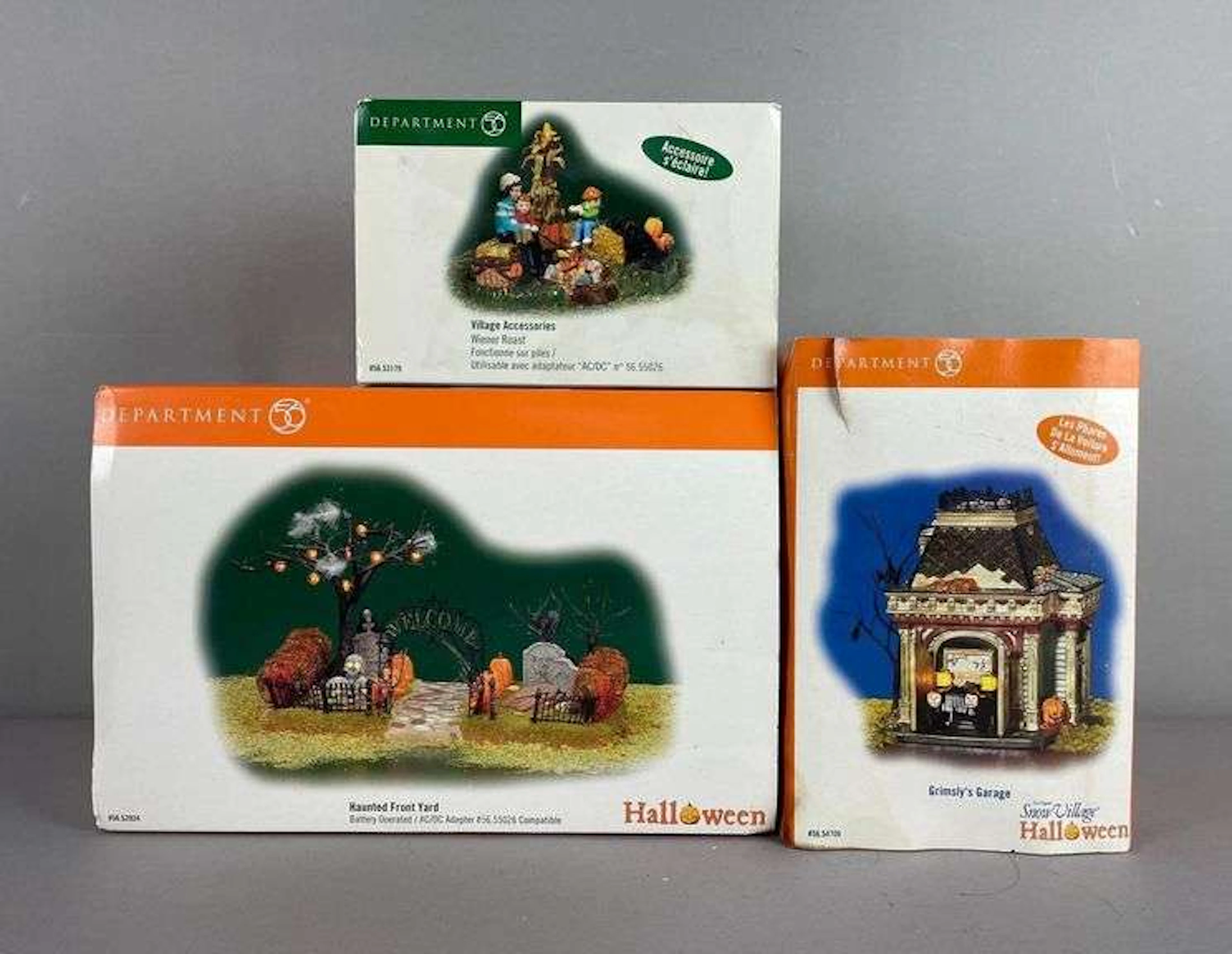 Group of Department 56 Halloween Village Accessories