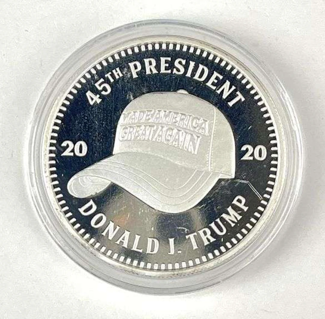 2020 Highland Minting Trump Pence MAGA Hat 1 oz .999 Fine Silver Round