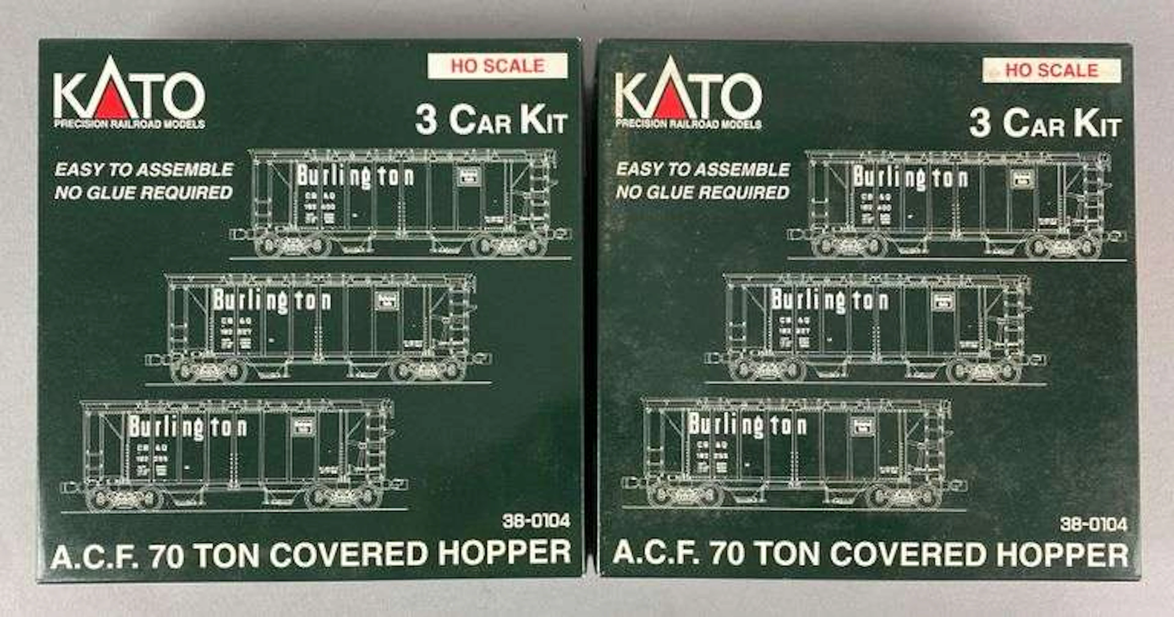 Group of Kato HO Scale 3 Hopper Model Kits