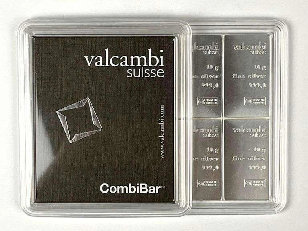 Valcambi Suisse CombiBar 100 Gram 999.0 Fine Silver Fractional Bar
