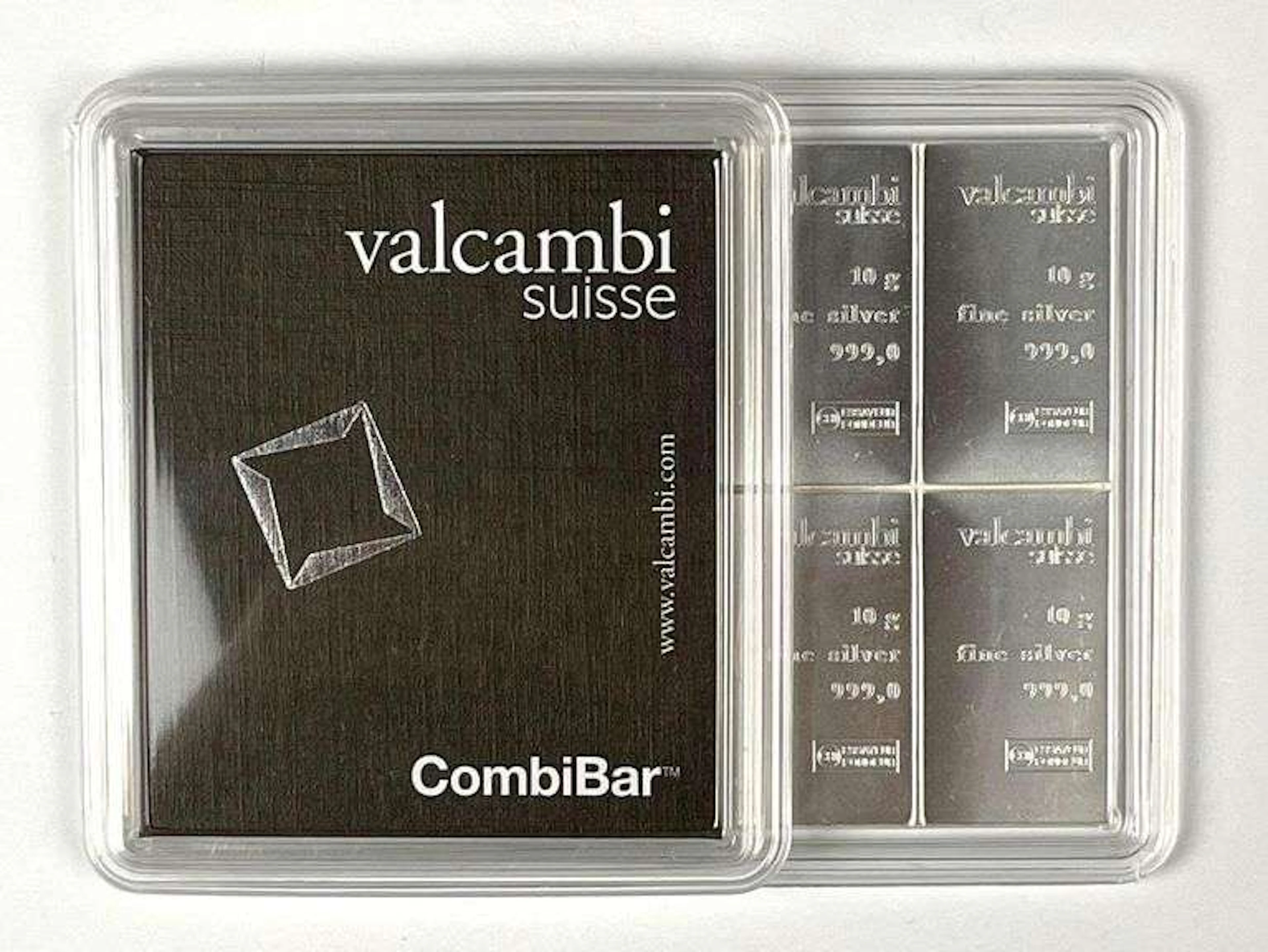Valcambi Suisse CombiBar 100 Gram 999.0 Fine Silver Fractional Bar