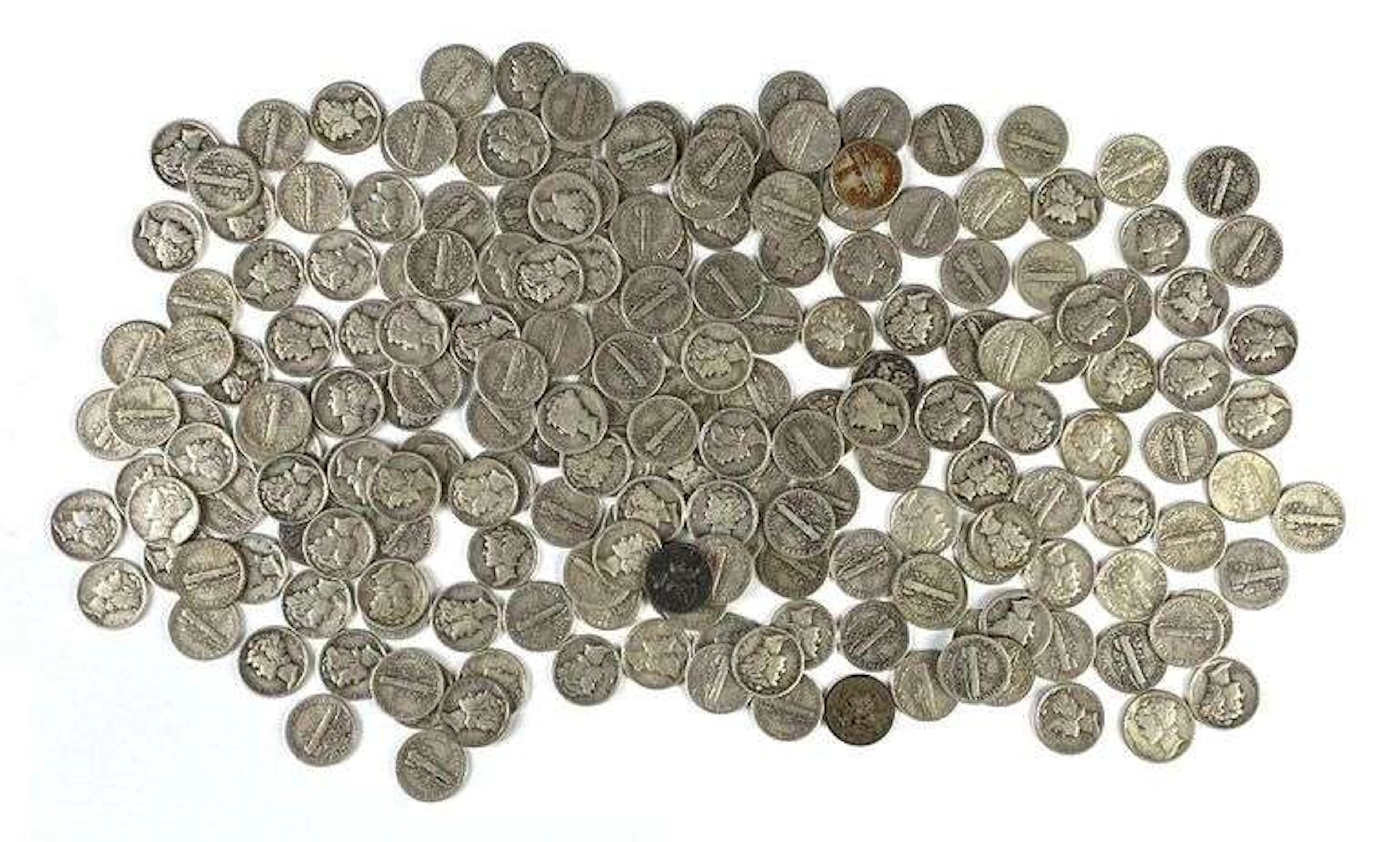 Group of 200 US Mercury Silver Dimes