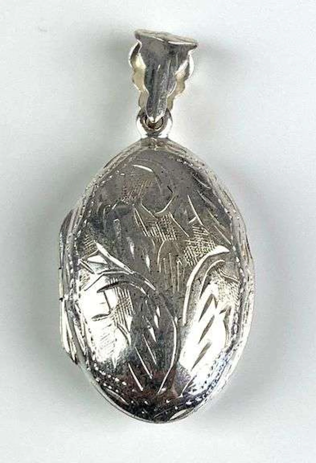 FAS Signed Sterling Silver Engraved Locket Pendant