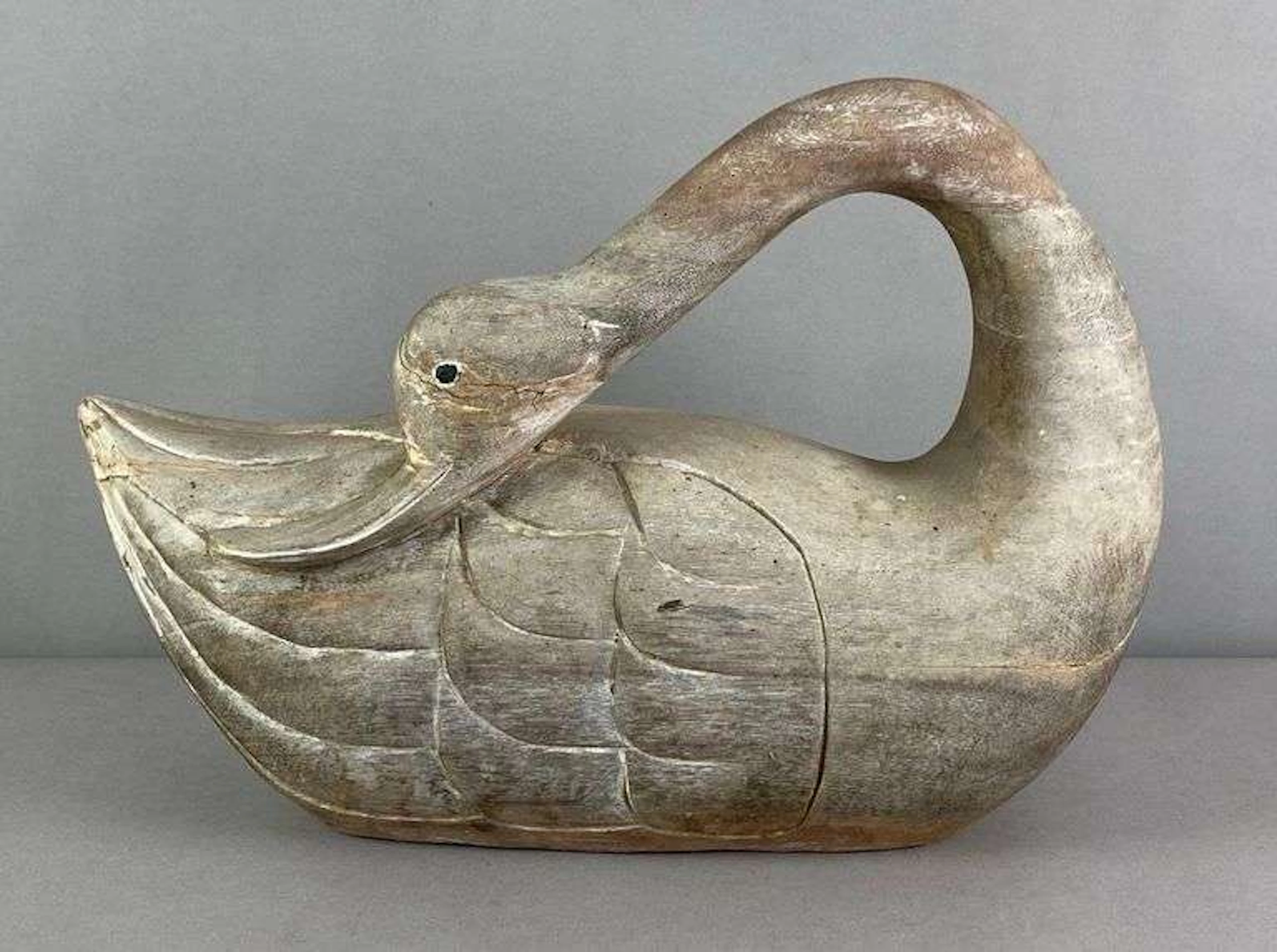 Vintage Hand Carved Swan Figurine