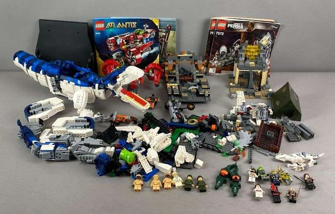Group of Lego Building Toy Pieces