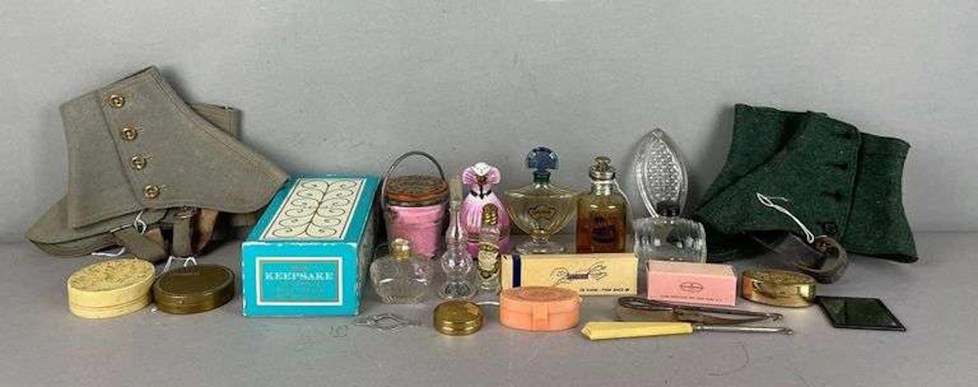 Group of Vintage Perfume Bottles and More