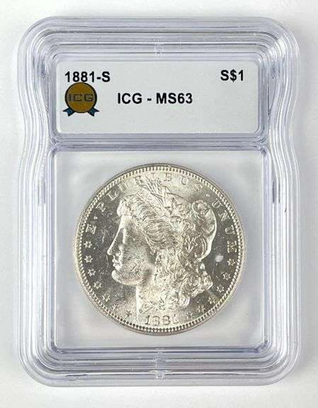 1881 S US Morgan Silver Dollar ICG MS63