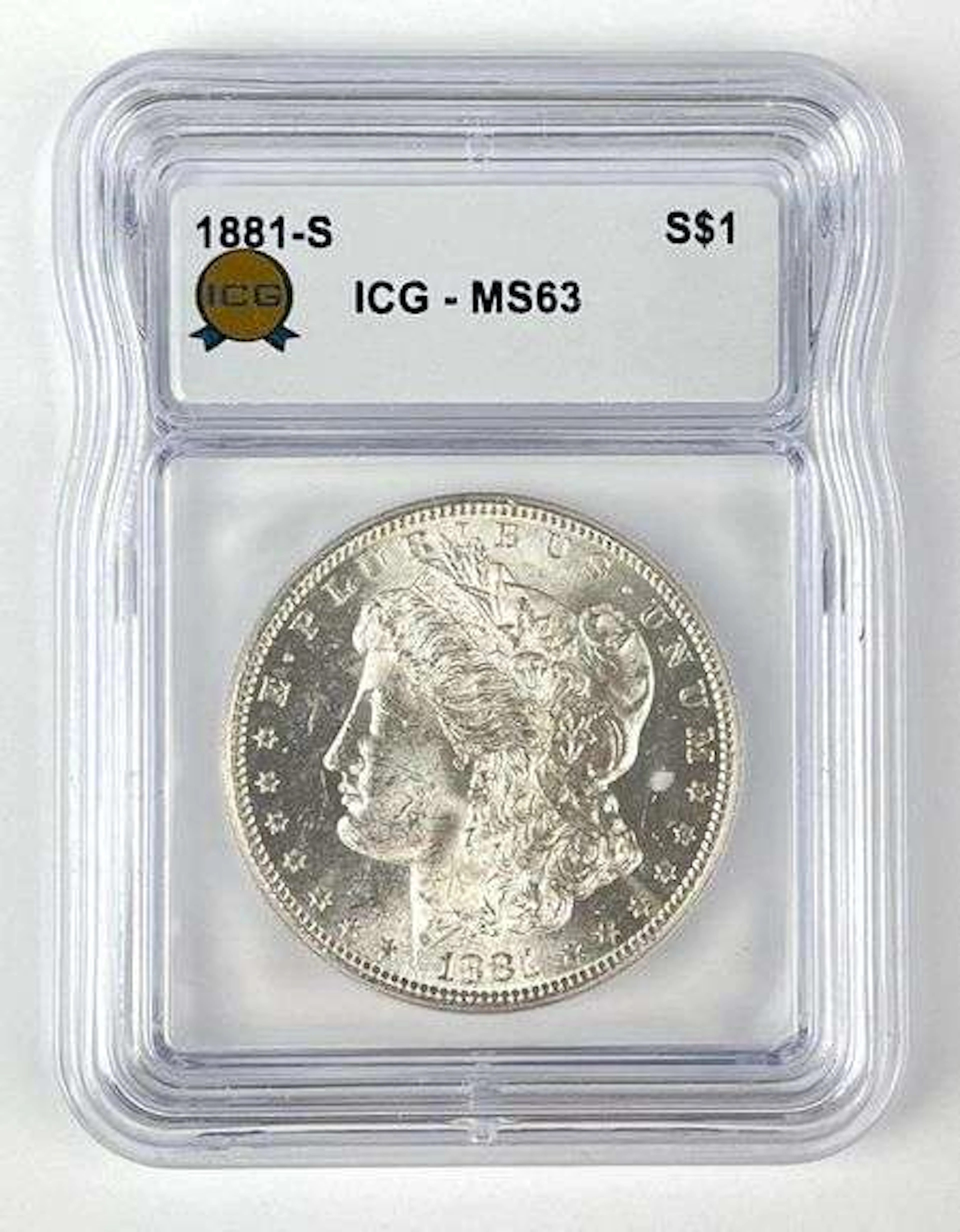 1881 S US Morgan Silver Dollar ICG MS63