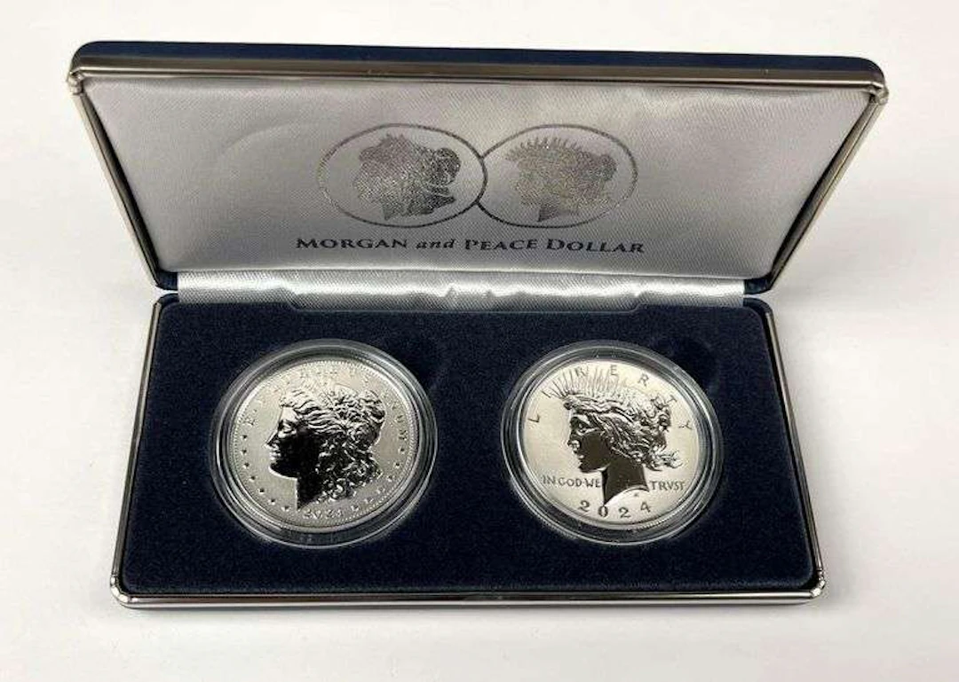 2024 US Mint Morgan and Peace Silver Dollar Reverse Proof Two Coin Set