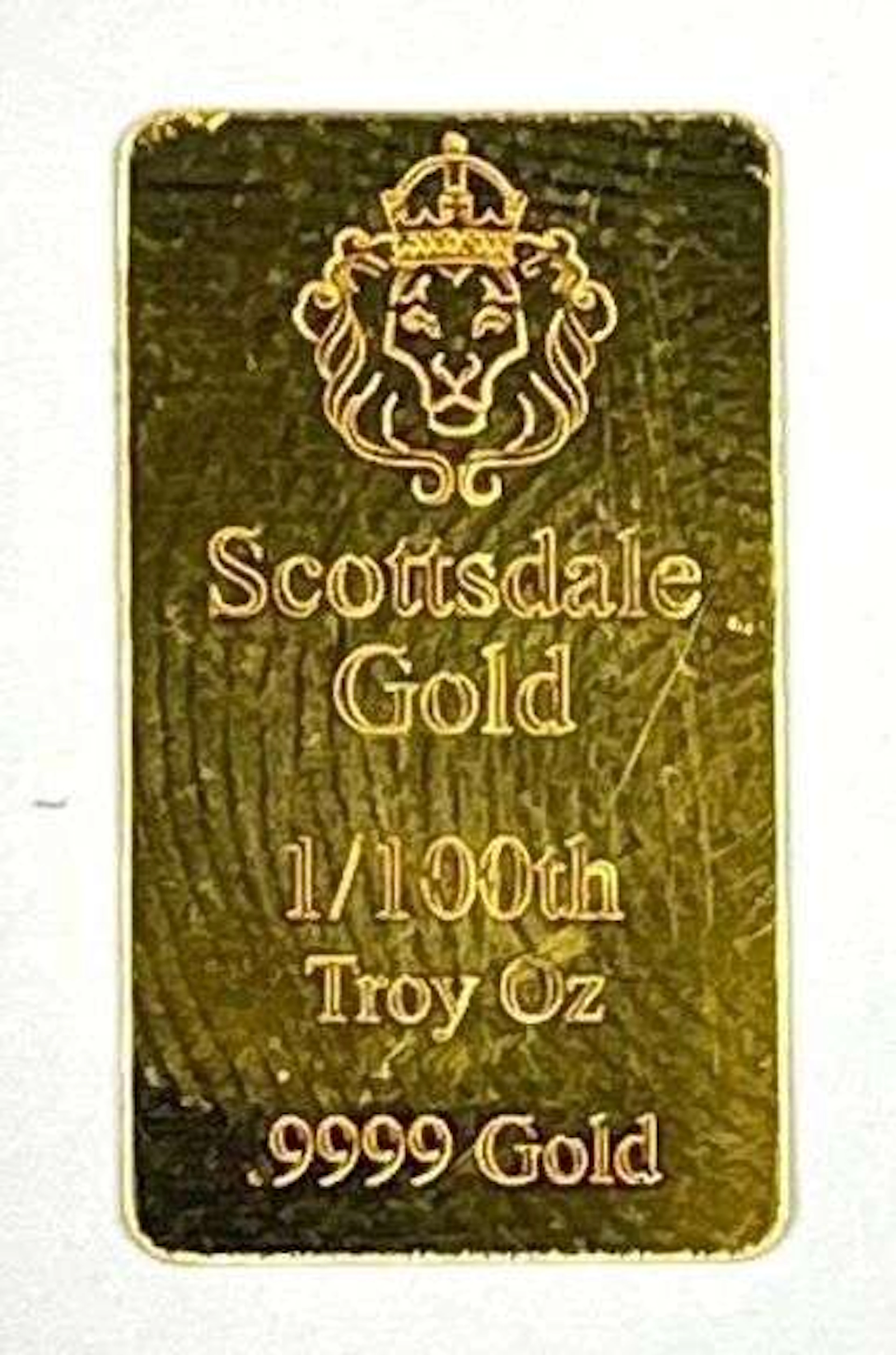 Scottsdale Gold 1/100 oz 9999 Gold Ingot/ Bar