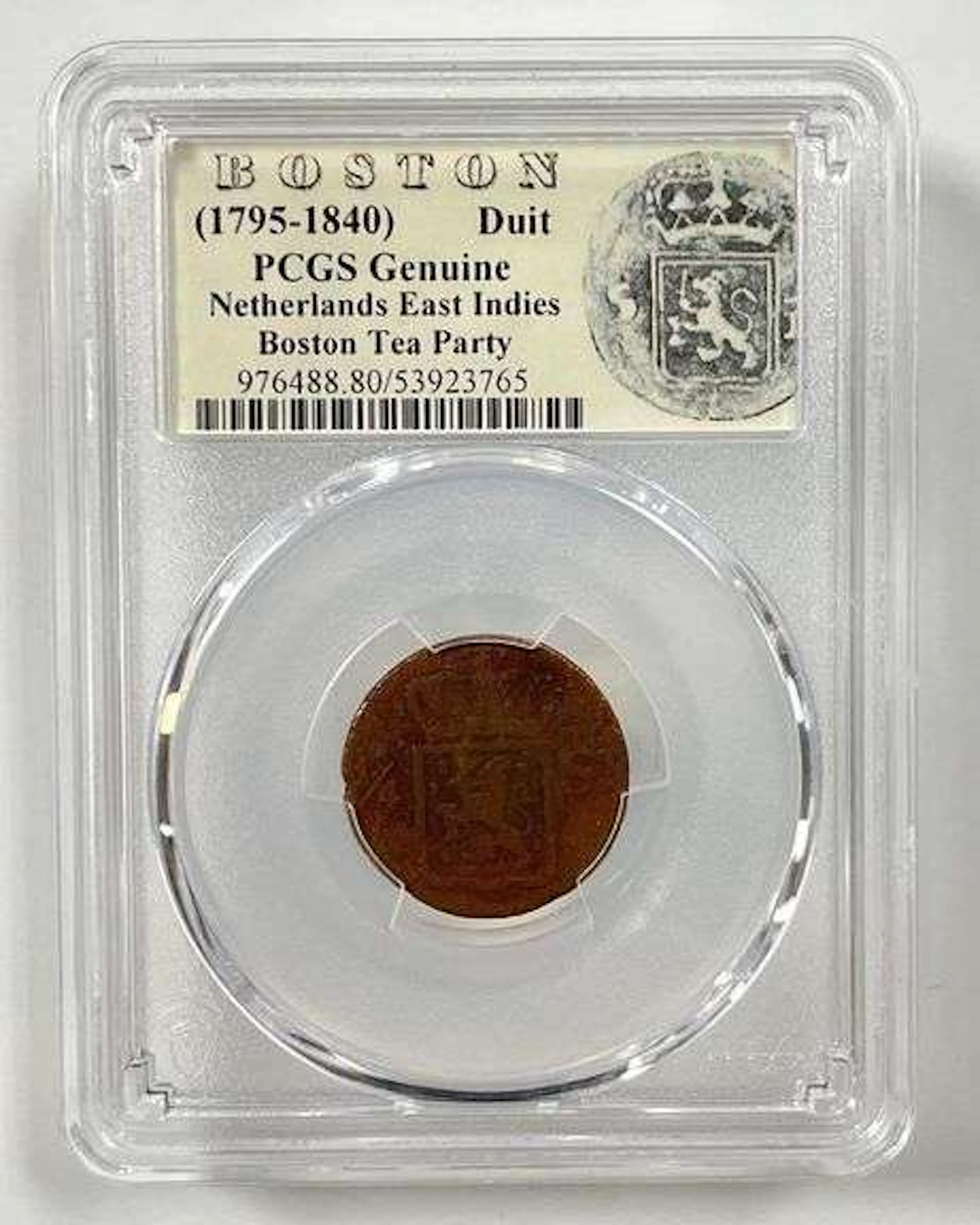 1795-1840 Netherlands East Indies Boston Tea Party Duit PCGS Genuine