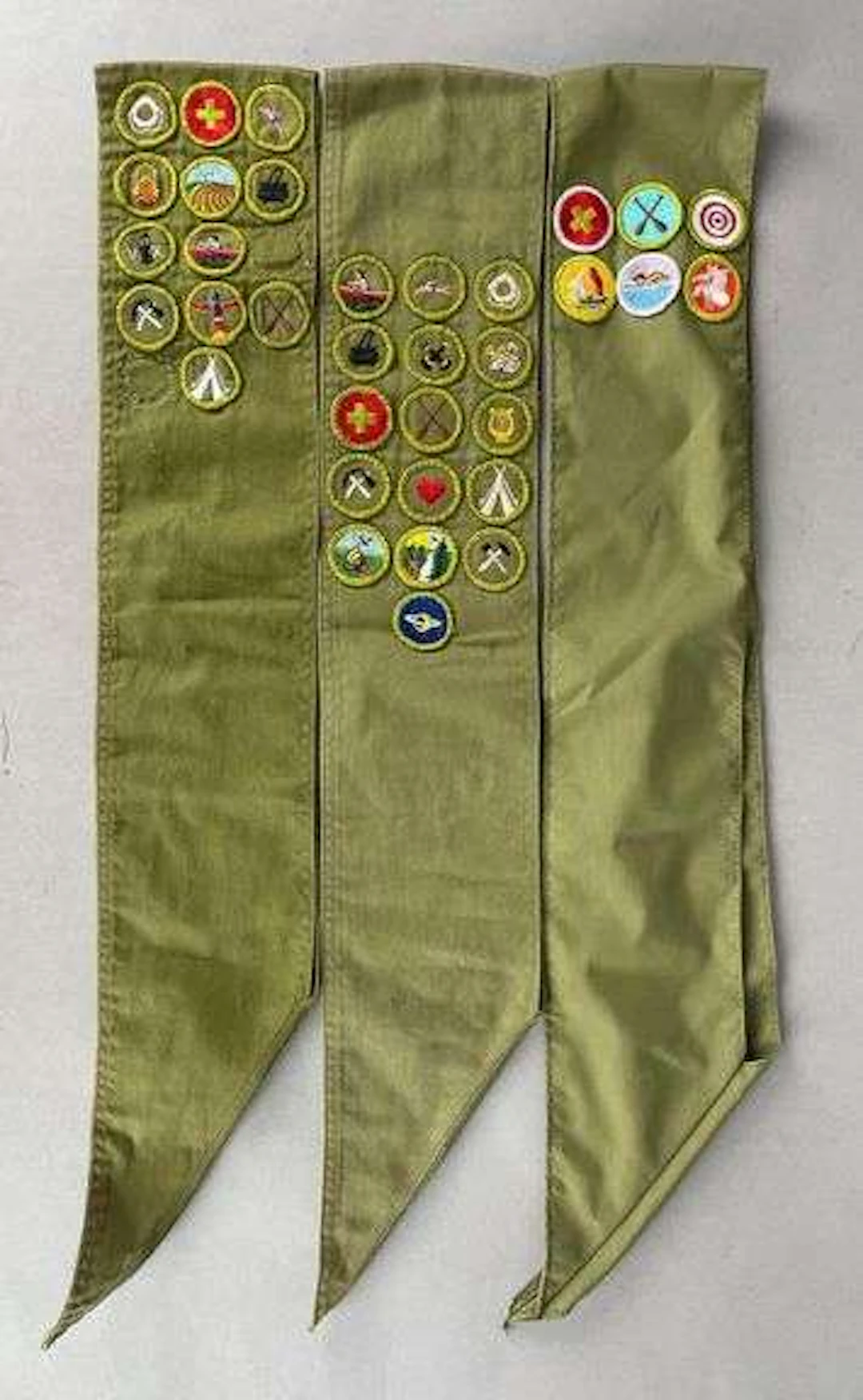 Group of 3 Vintage Boy Scouts Merit Badge Sashes